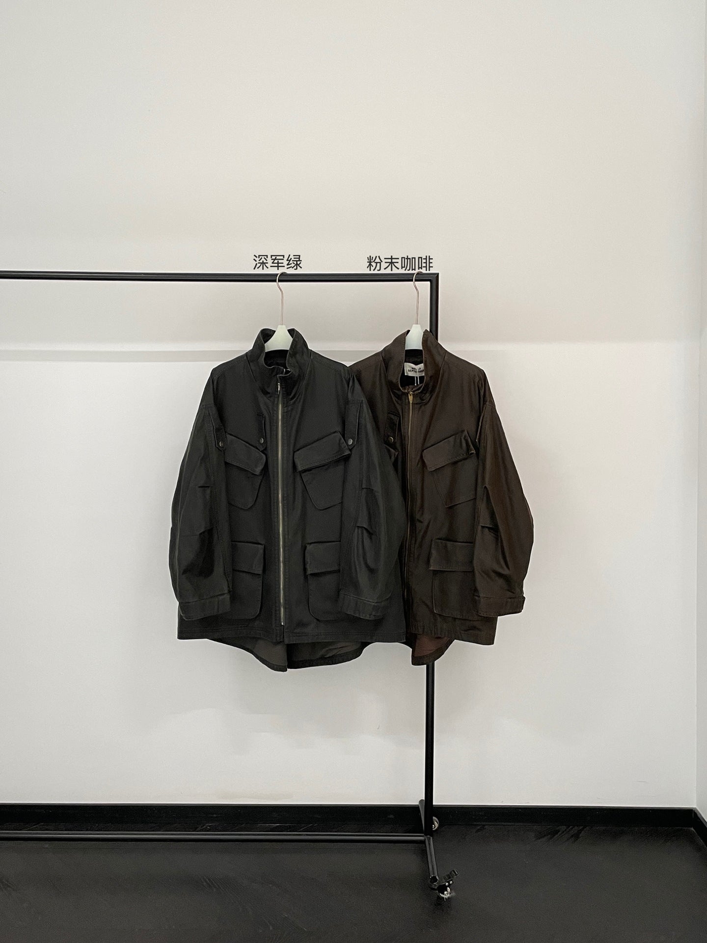 Spring New Casual Turn-Down Collar Vintage Distressed Multi-Pocket Versatile Long Jacket Coat