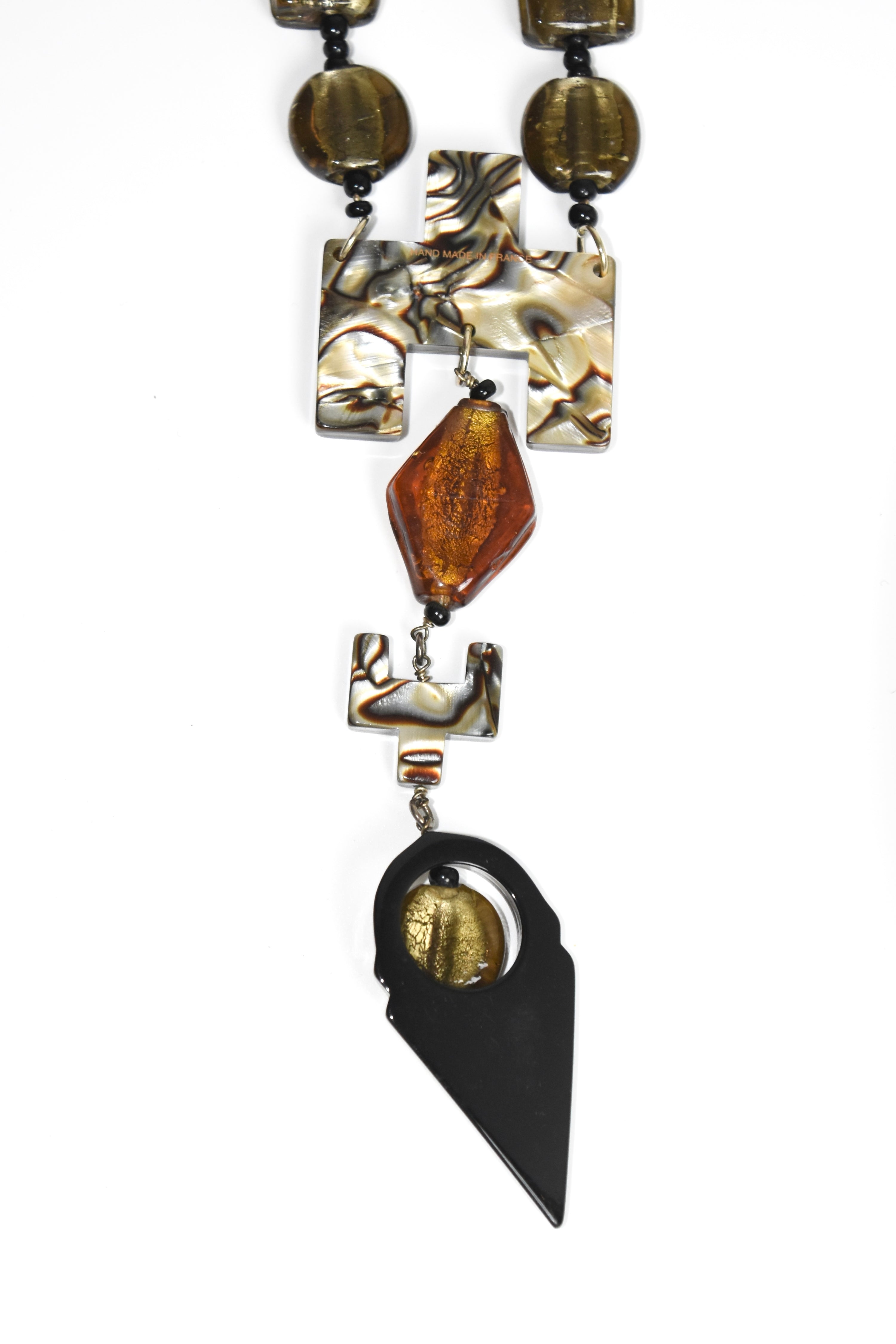 Jean Paul Gaultier Vintage Religious Shell Statement Necklace – Sculptural Cross Pendant Rare Archive Piece