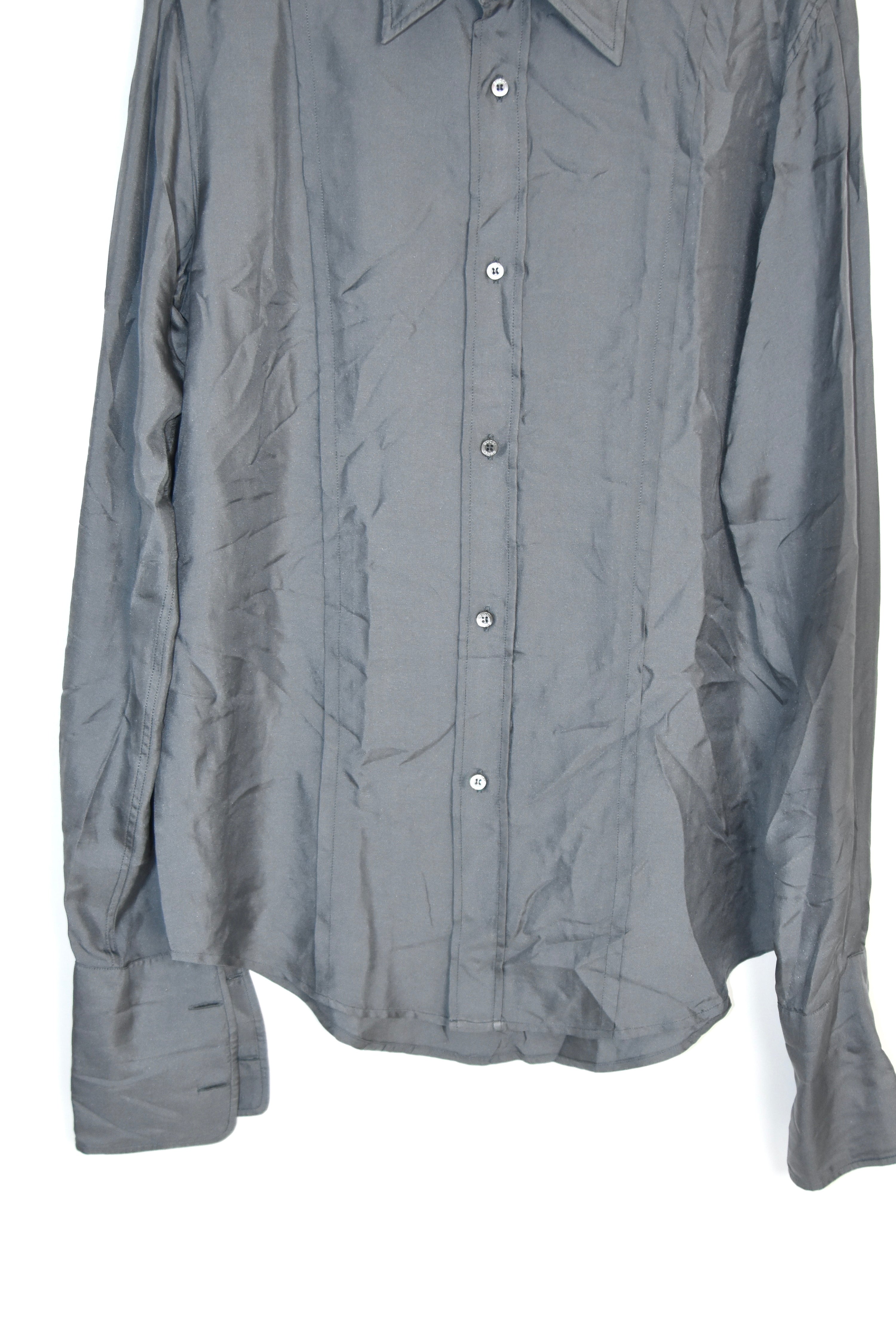 Gucci by Tom Ford 1990s–Early 2000s Grey Silk Tailored Shirt – Archive Minimalist Runway Era Piece