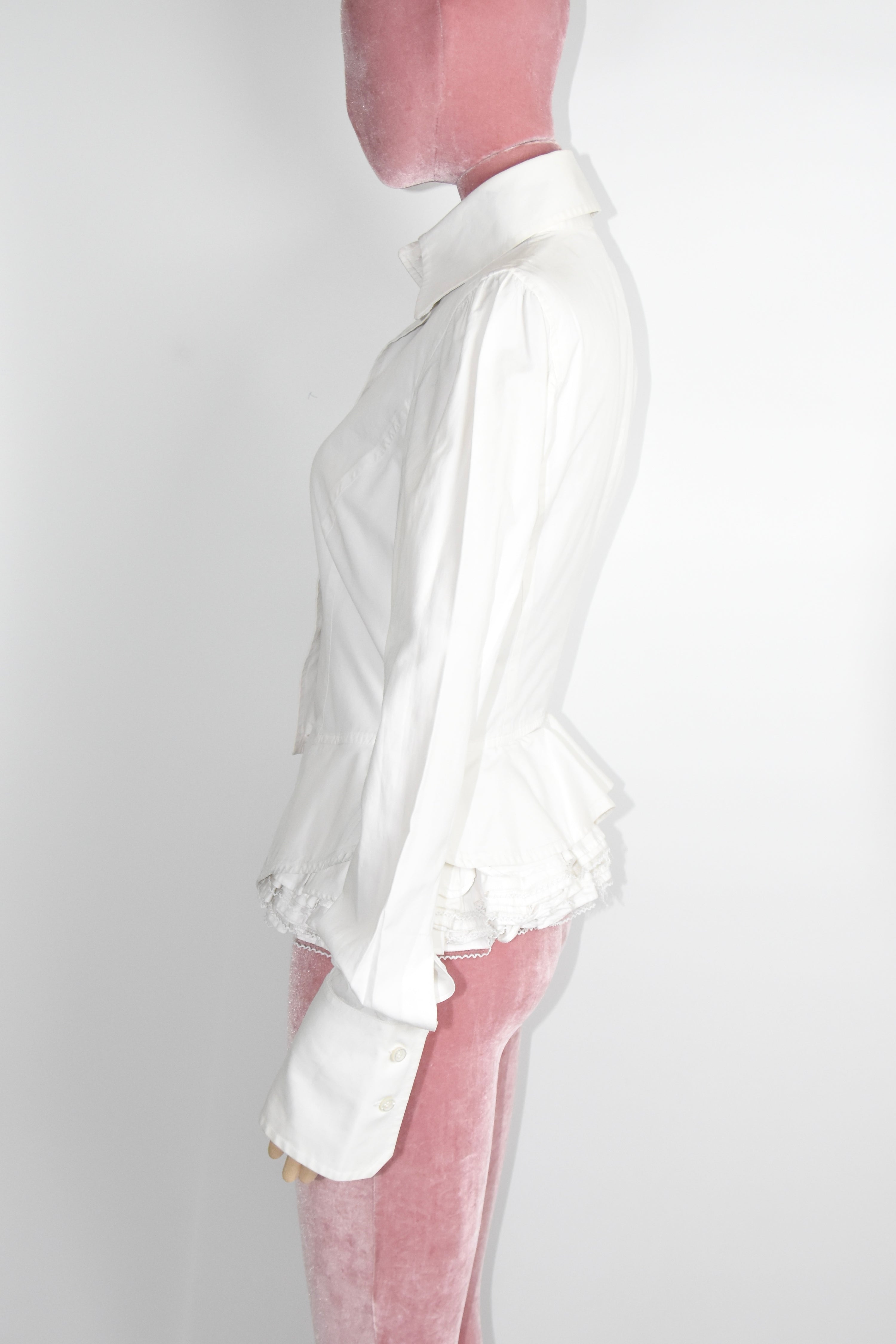 Gianfranco Ferré F/W 1995 Detachable Lace Hem Architectural Dress