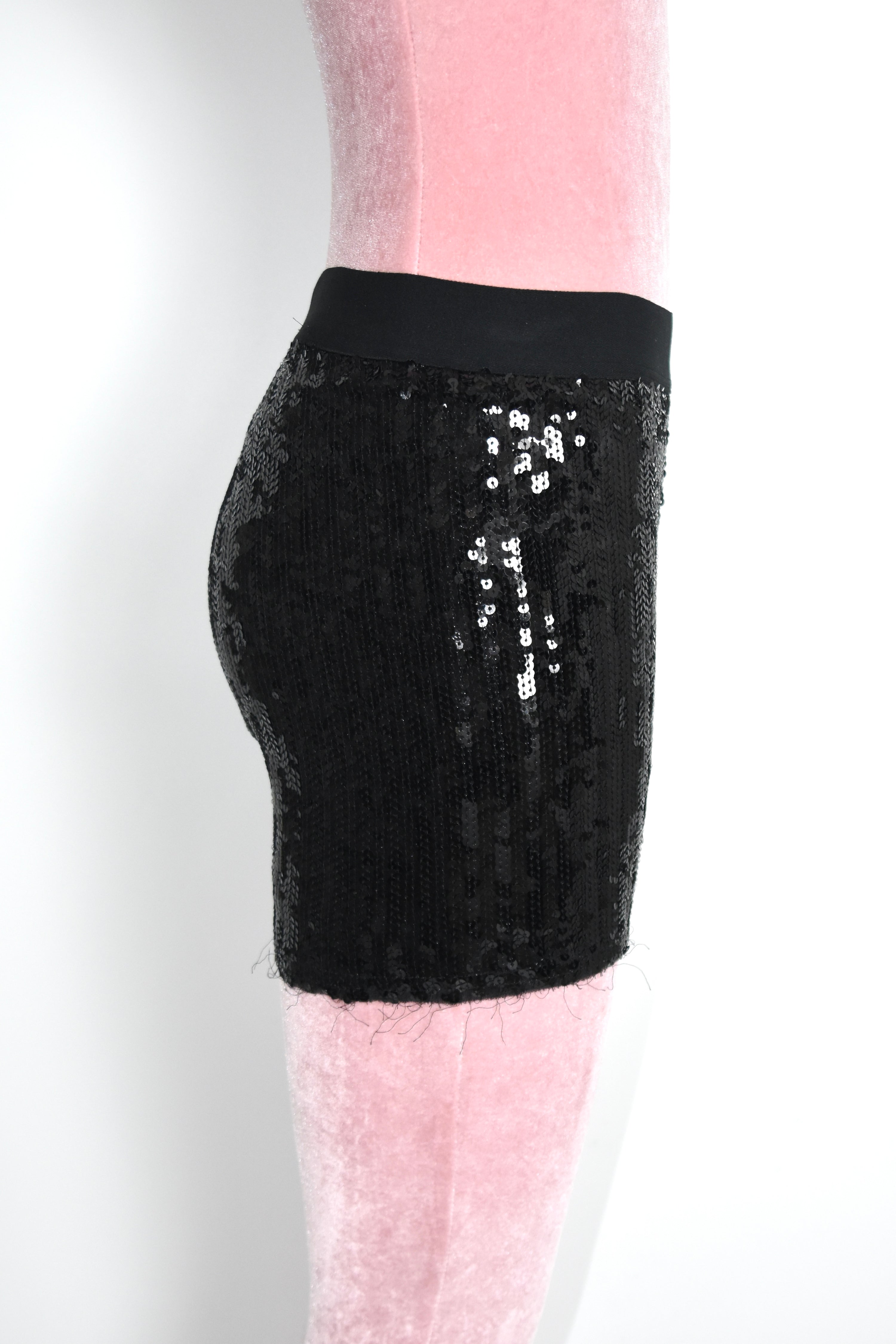 Junya Watanabe Comme des Garçons Sequin Embellished Stretch Shorts – Contemporary Collection Statement Piece