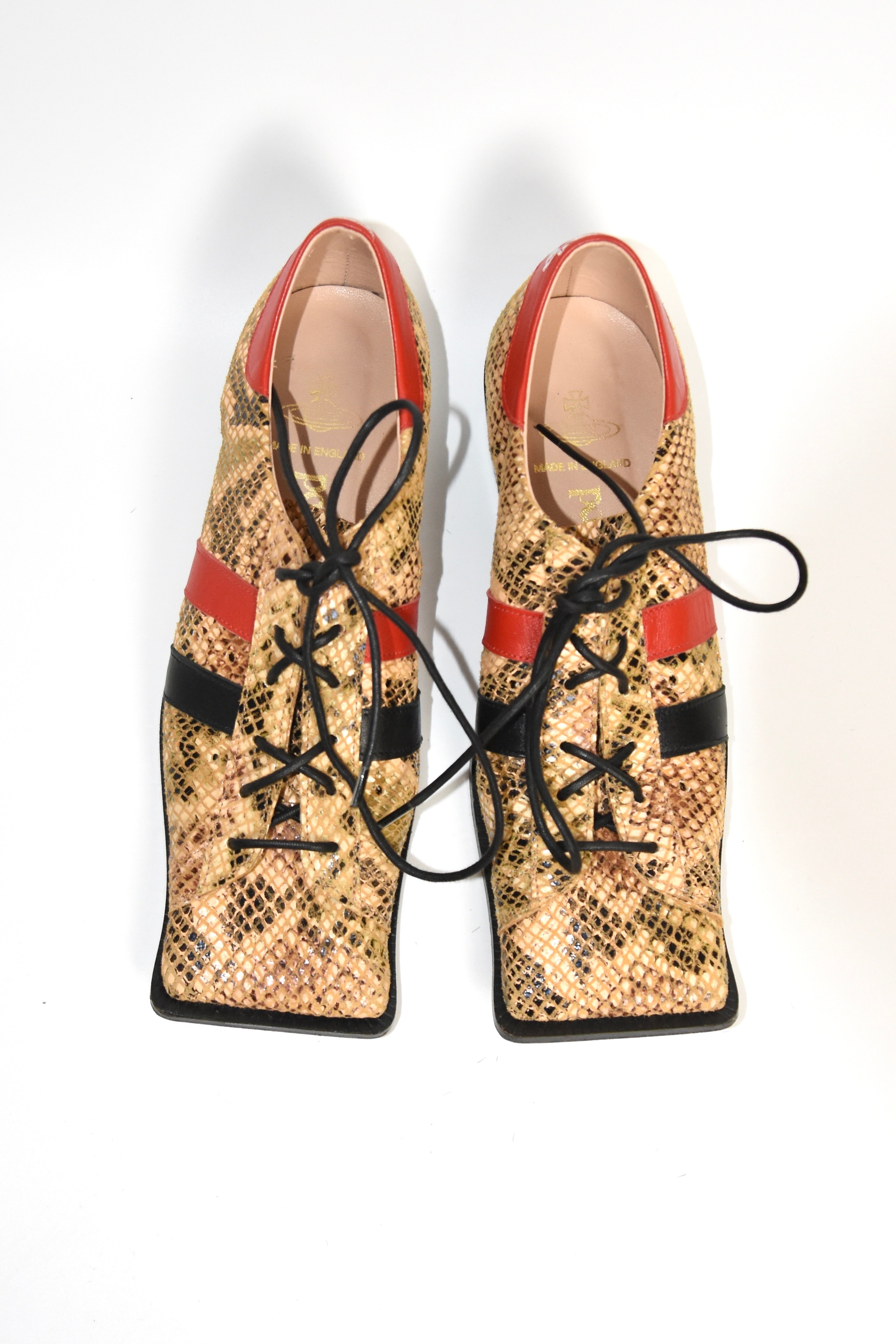 Vivienne Westwood Python Square-Toe Derby Shoes