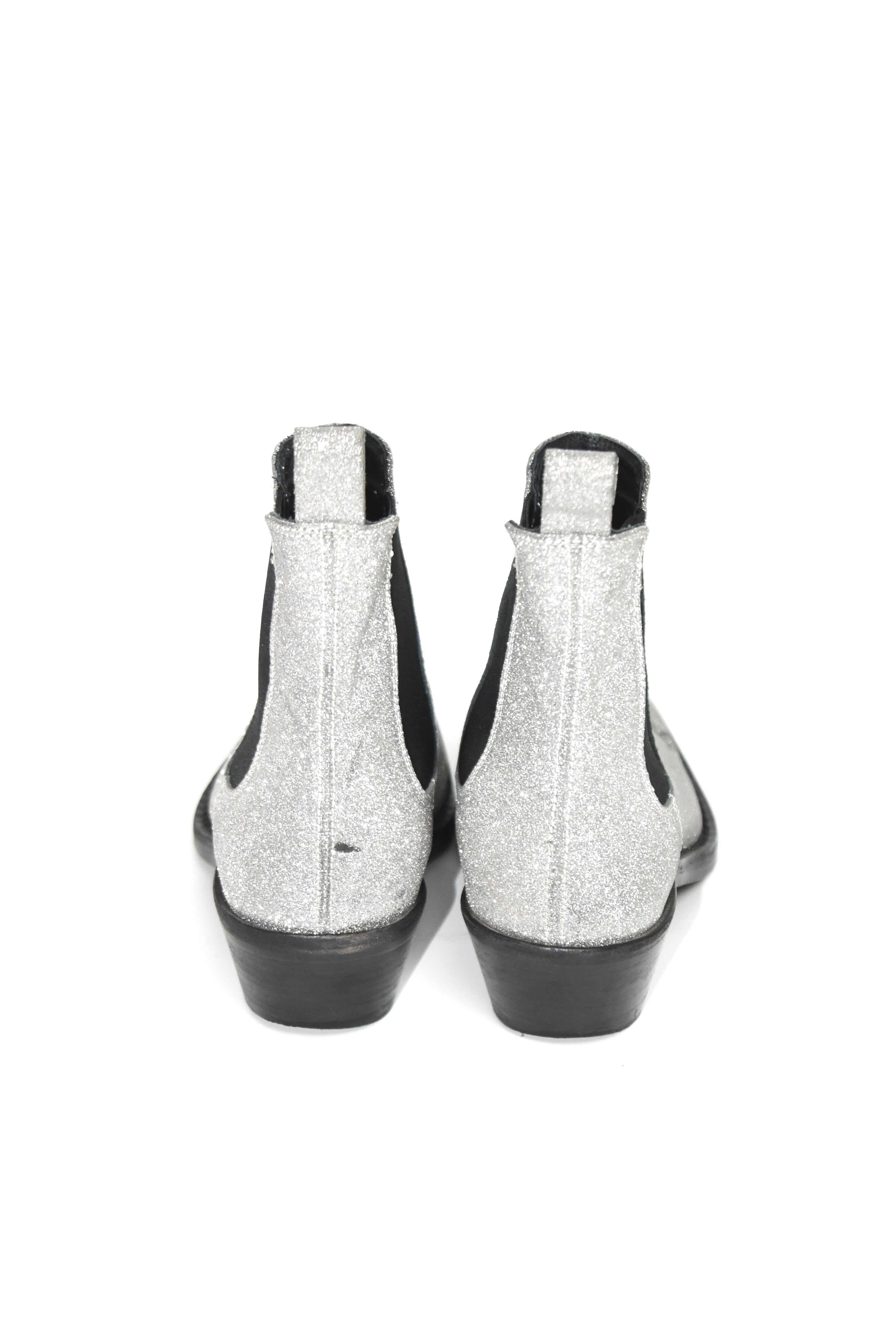 Calvin Klein 205W39NYC Silver Glitter Western Boots