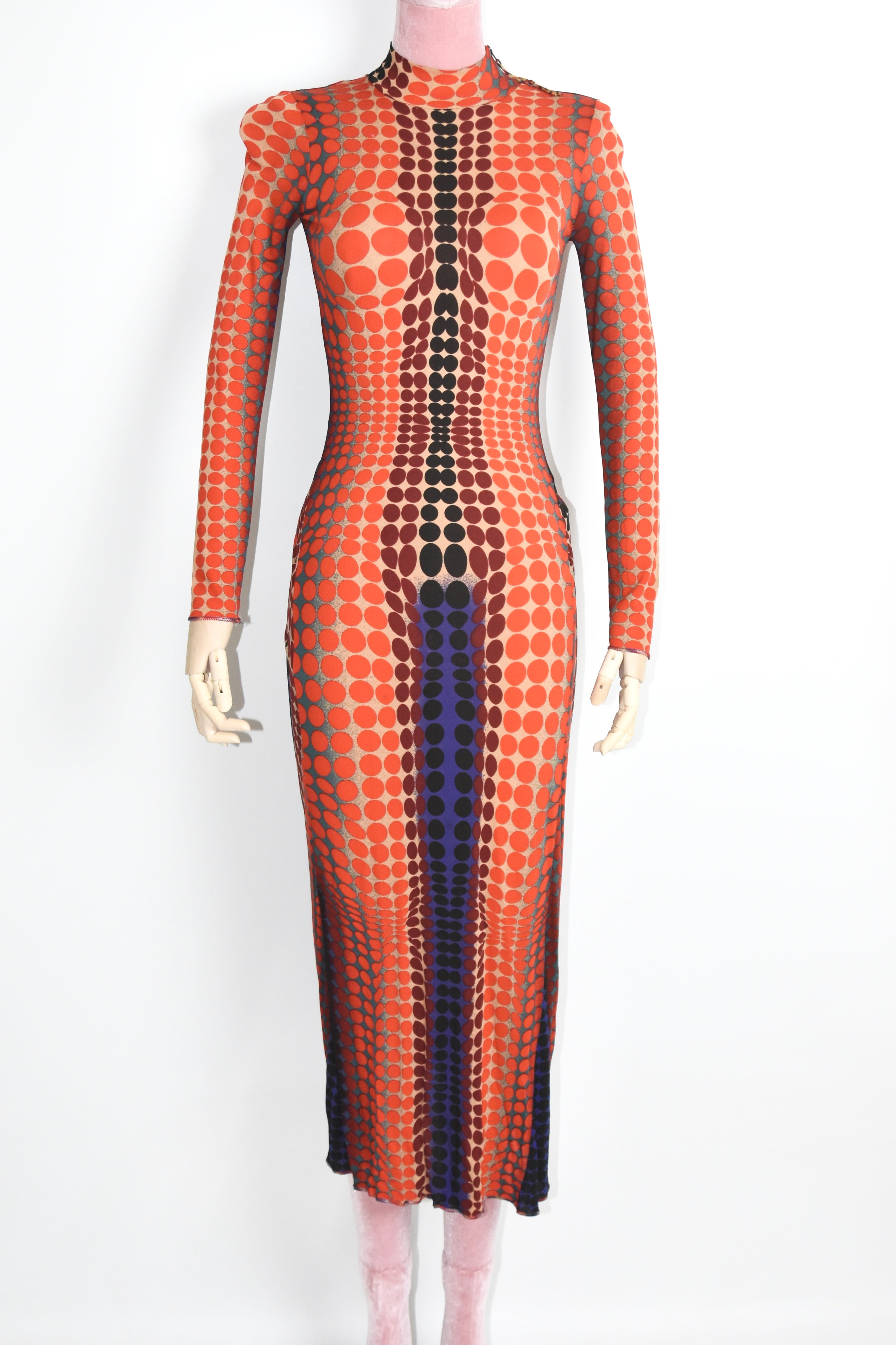 Jean Paul Gaultier S/S 1996 “Cyberdots” Optical Mesh Gown