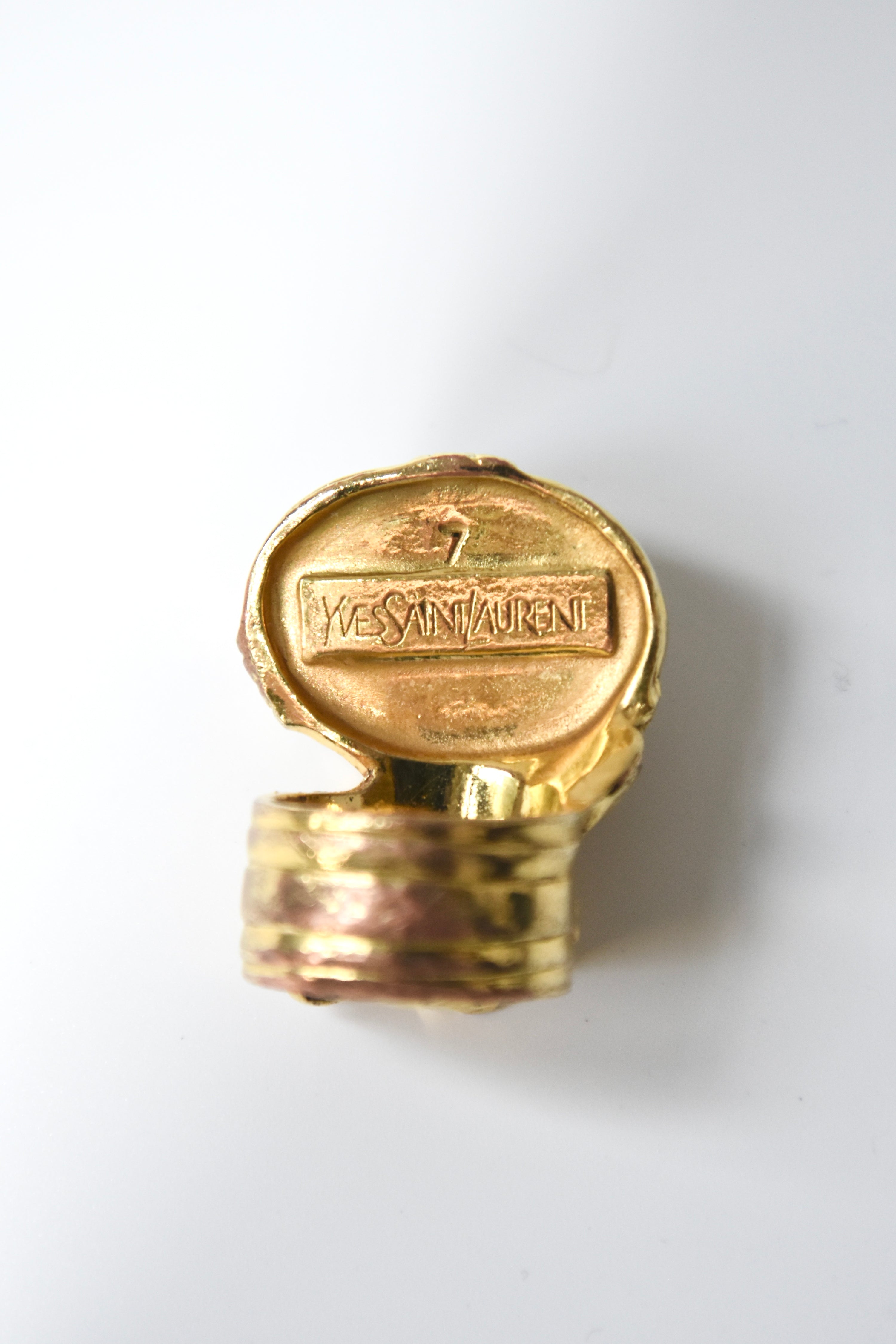 Saint Laurent Vintage Sculpted Gold Ring