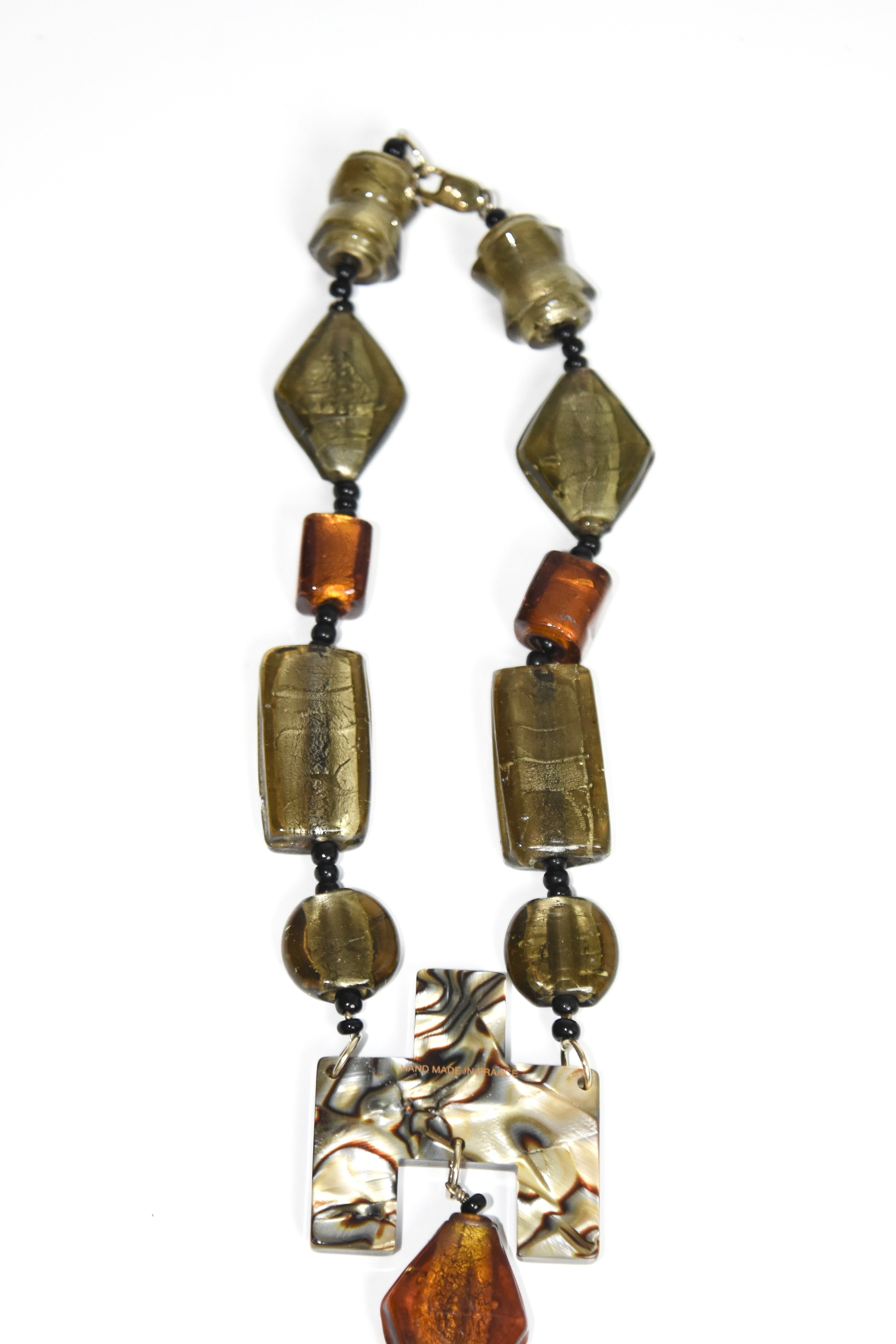 Jean Paul Gaultier Vintage Religious Shell Statement Necklace – Sculptural Cross Pendant Rare Archive Piece
