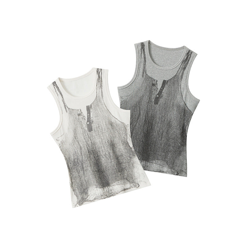 Fun Printed Tank Top Fashion Strap Slim Fit Top