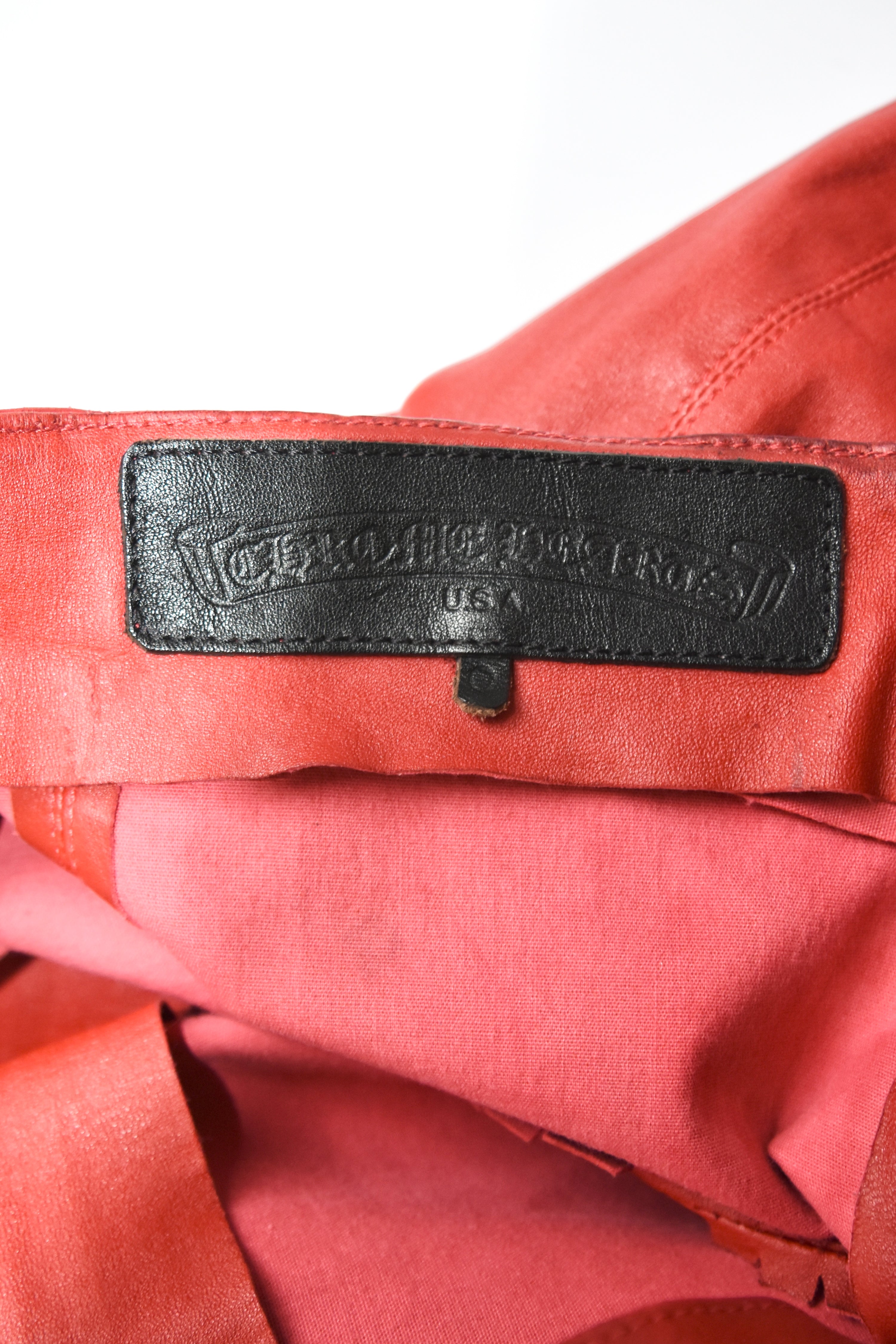 Chrome Hearts Ultra-Rare Red Full Leather Pants