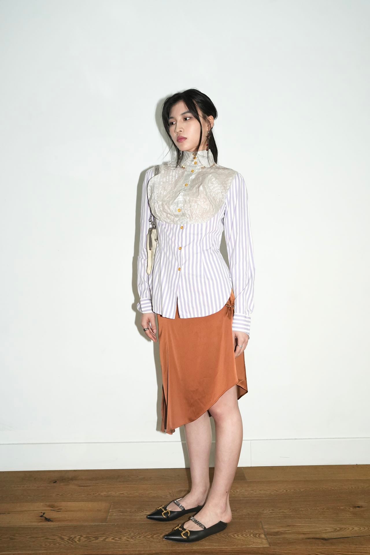 Vivienne Westwood Vintage Metallic Bib Striped Shirt