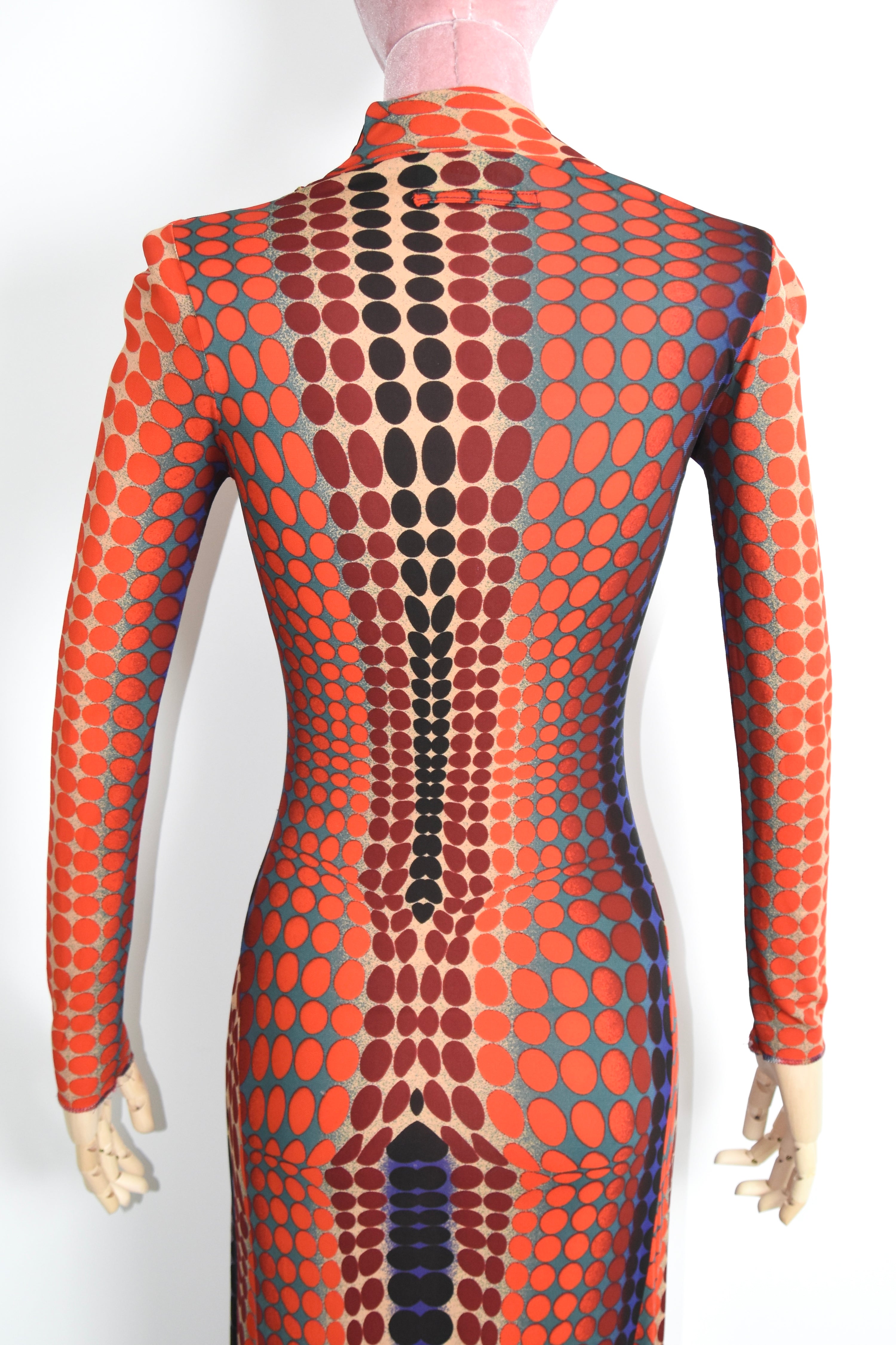 Jean Paul Gaultier S/S 1996 “Cyberdots” Optical Mesh Gown