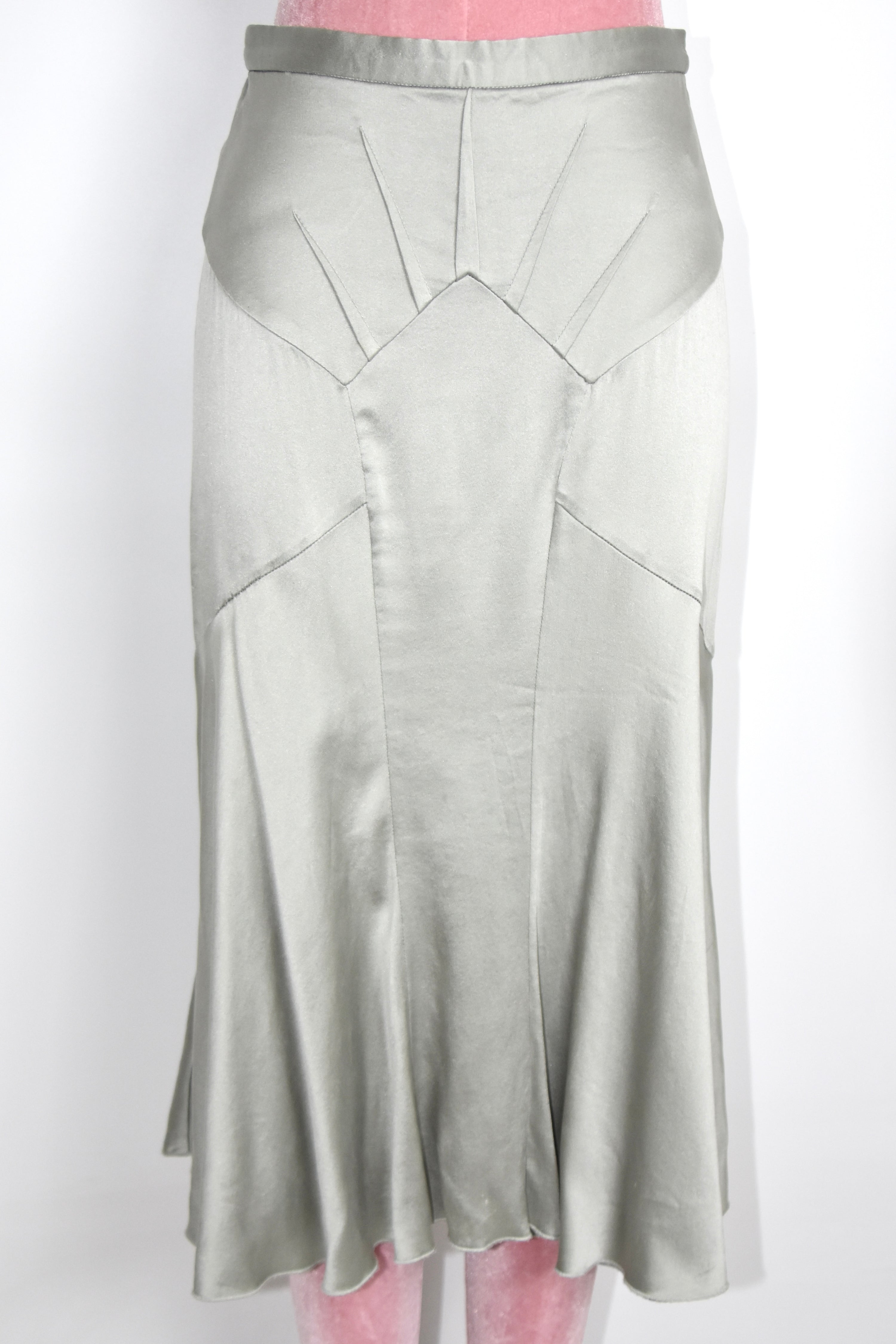 Dolce & Gabbana Silver Satin Panel Skirt