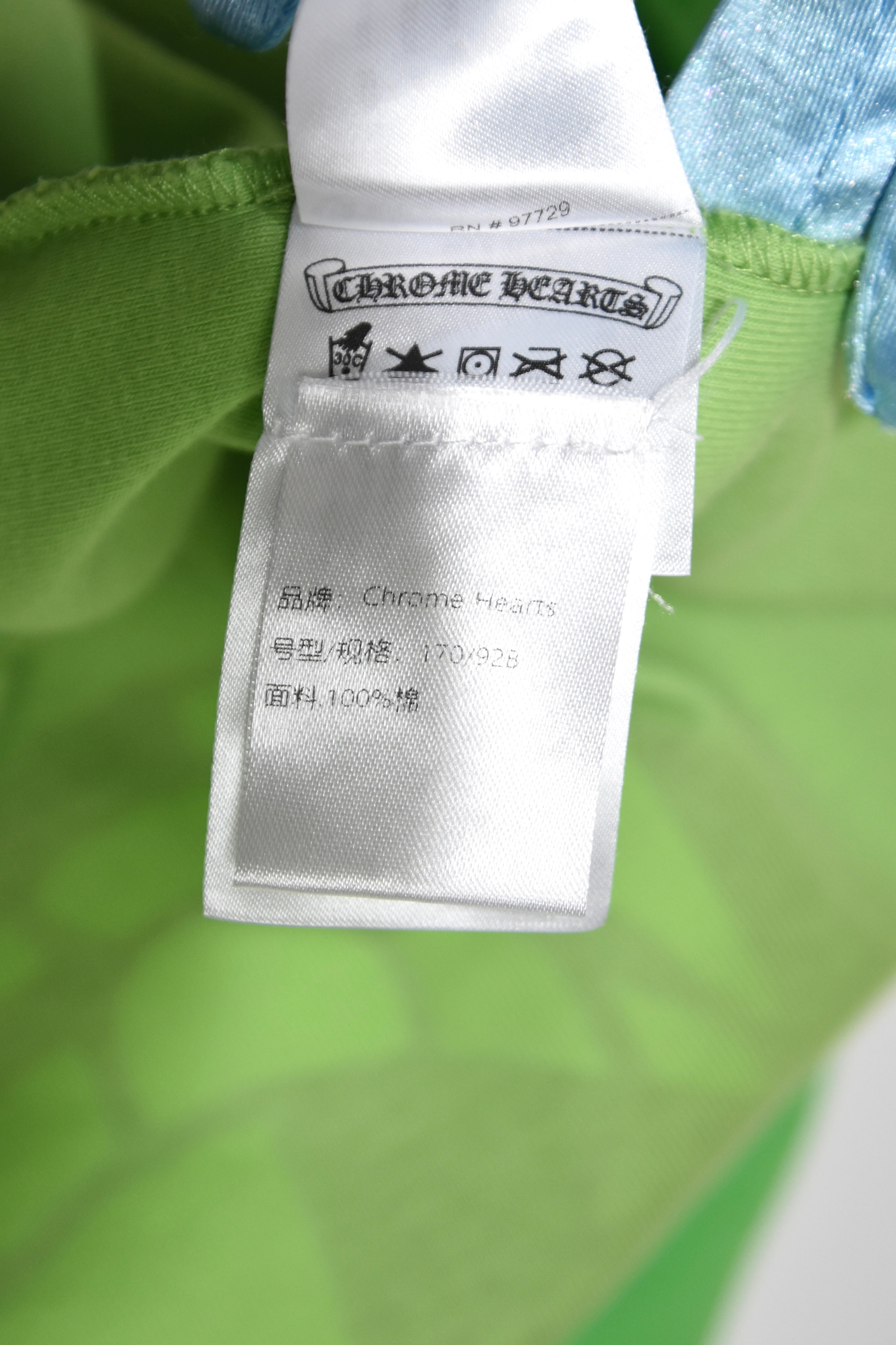Chrome Hearts Neon Green Graphic Baby Tee – Y2K Smiley Face Print Cotton T-Shirt