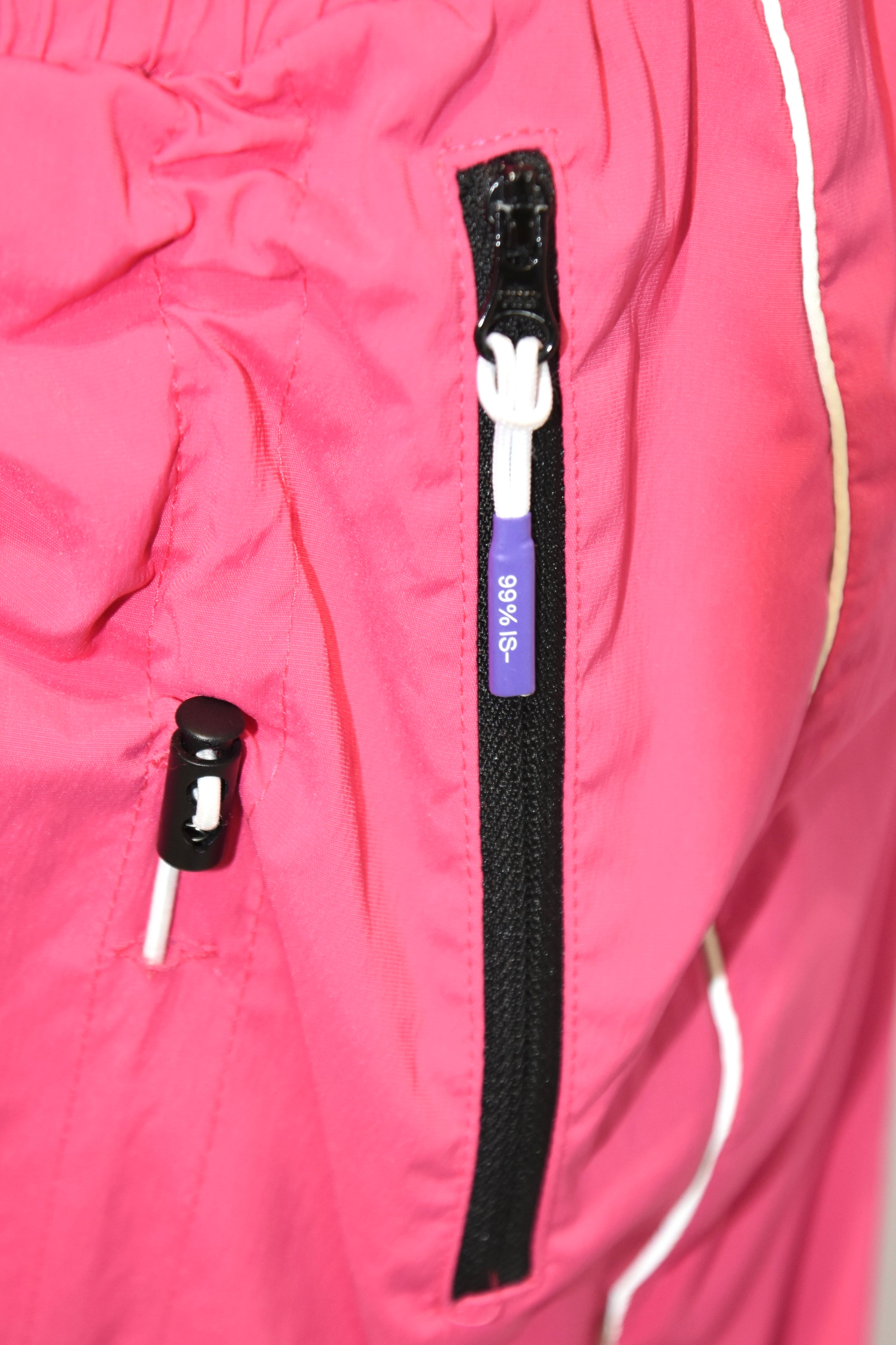 99%IS “Drawcord Ruched” Hot Pink Nylon Punk-Tech Pants – Unisex Korean Streetwear Archive Piece