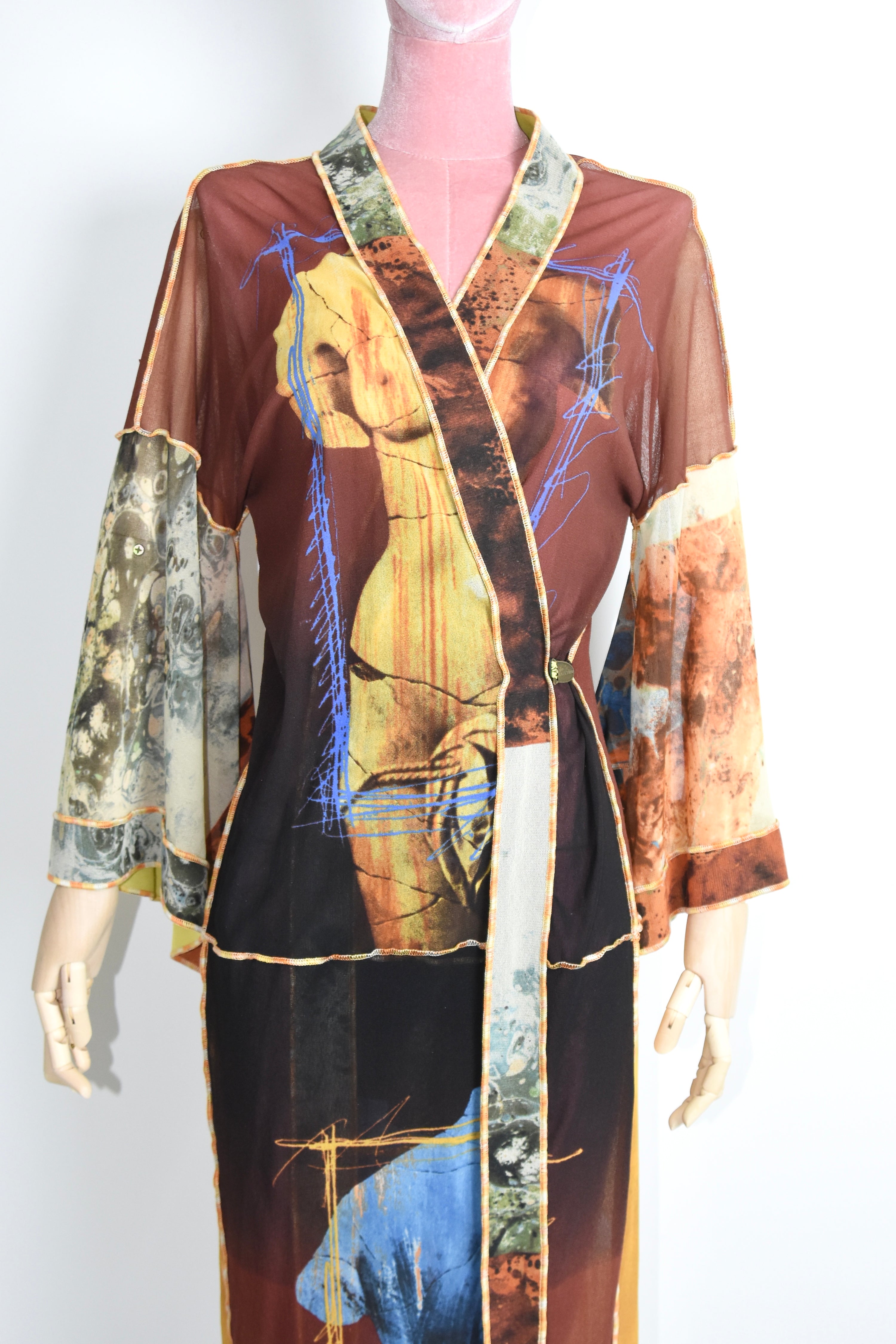 Jean Paul Gaultier F/W 1996 “Venus Sculpture” Sheer Mesh Kimono Robe