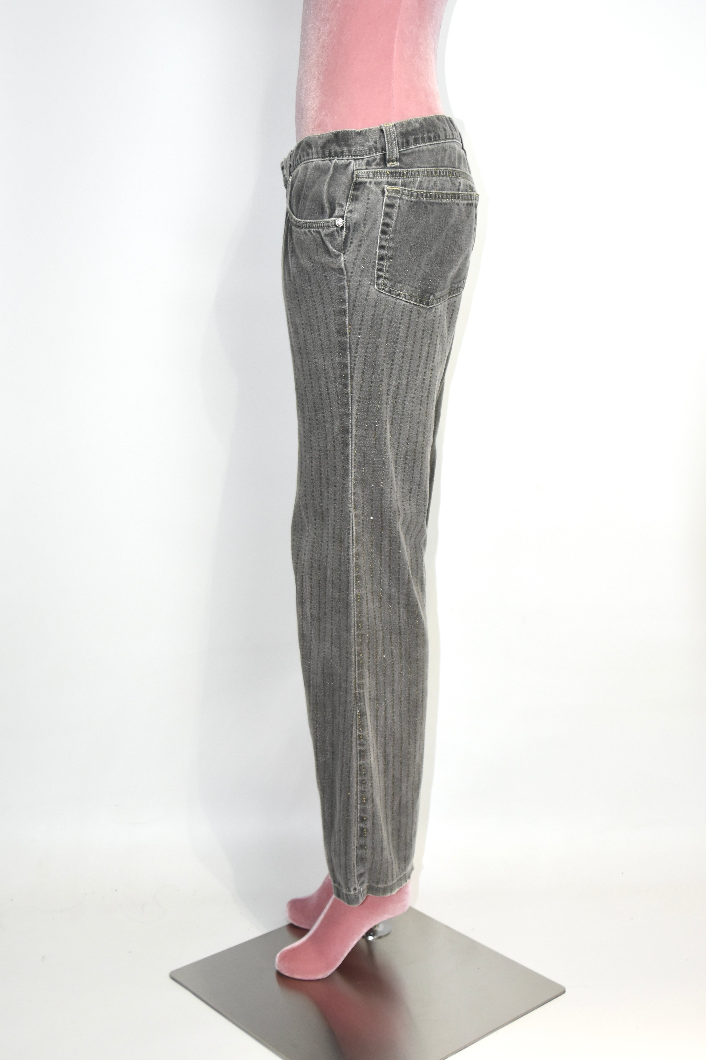 Roberto Cavalli Vintage Glitter-Flecked Grey Jeans