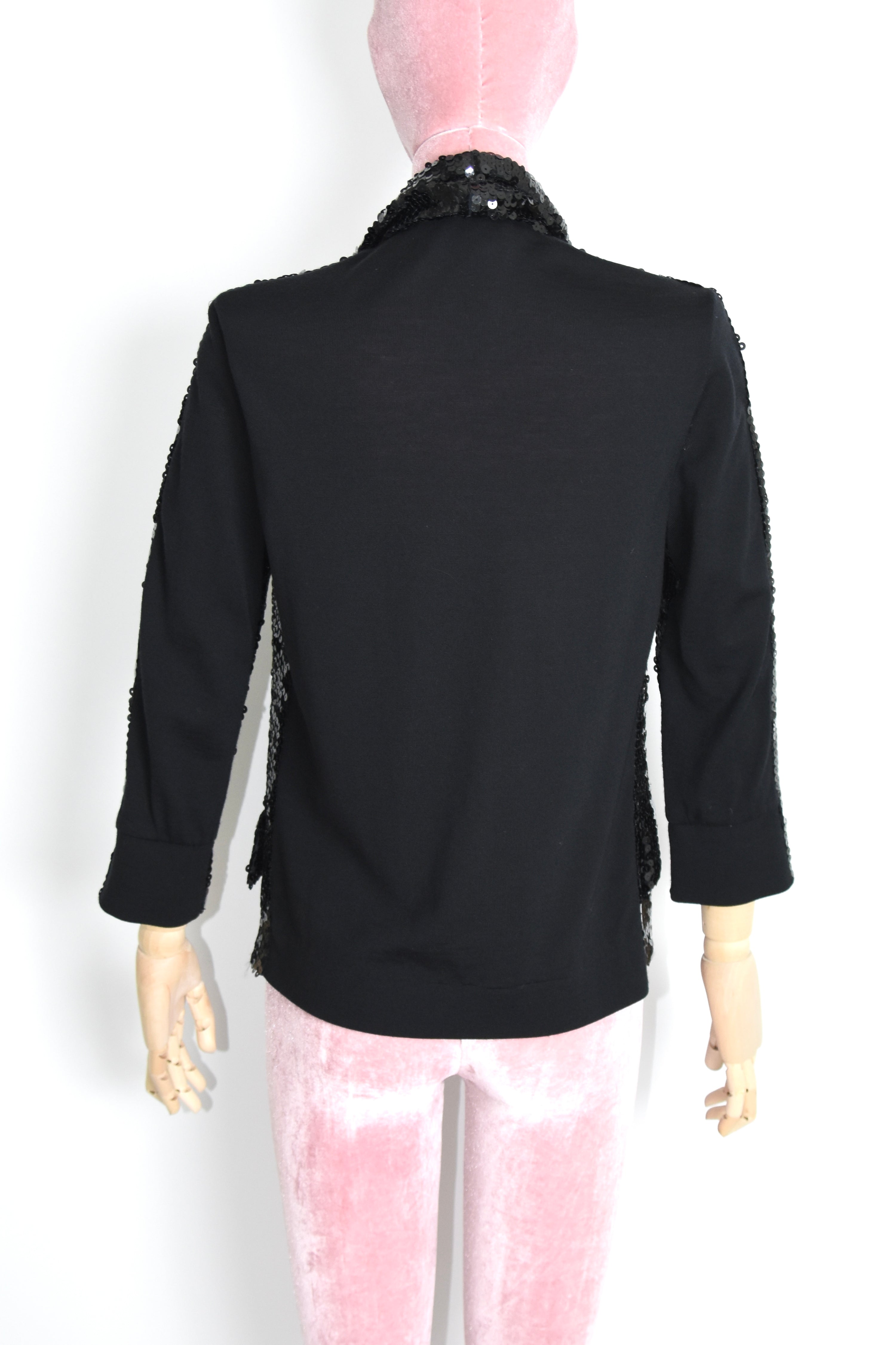 Yves Saint Laurent “Paillette Sequin” Black Evening Jacket – Spring/Summer 2009 Runway Era (Made in France)