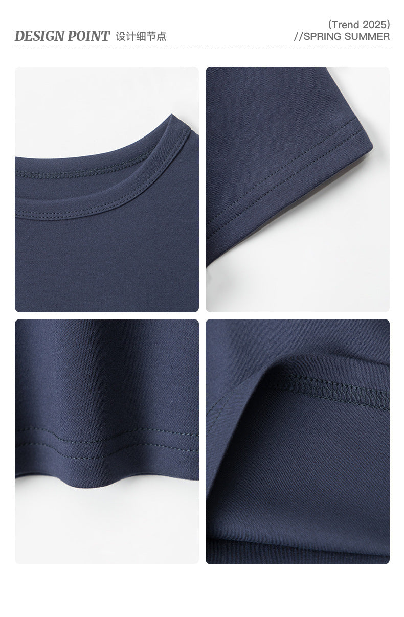 Basic Style Solid Color t Women's Short Sleeve Slim Fit Round Neck Short Top Summer