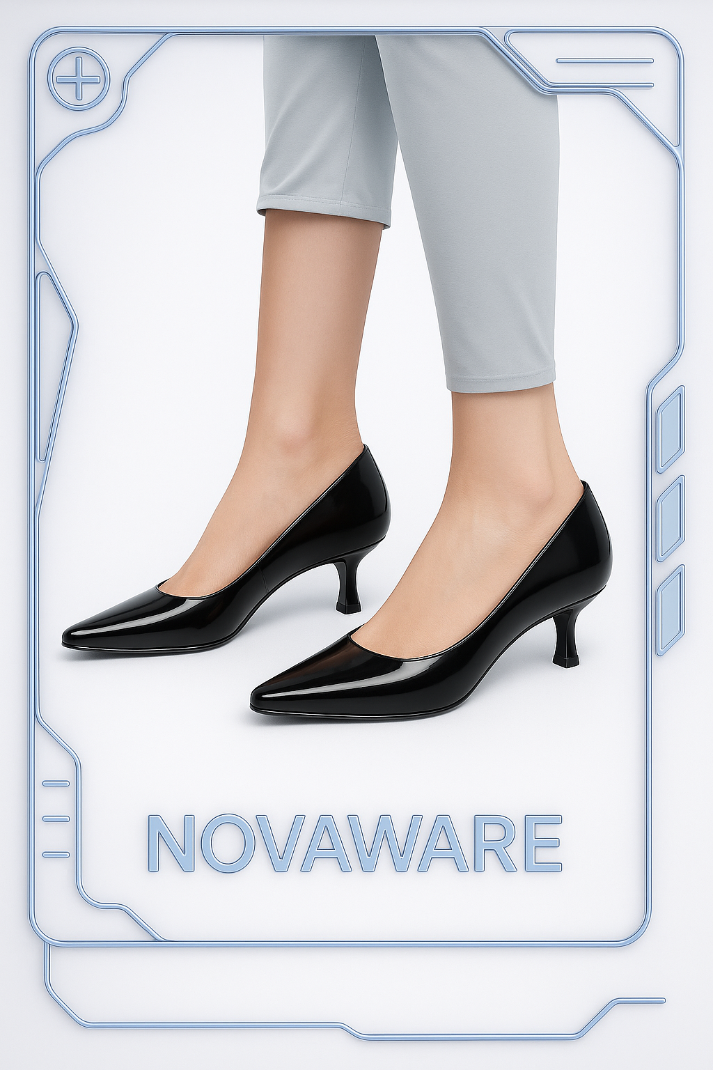 Prada Sport Black Patent Kitten Heels