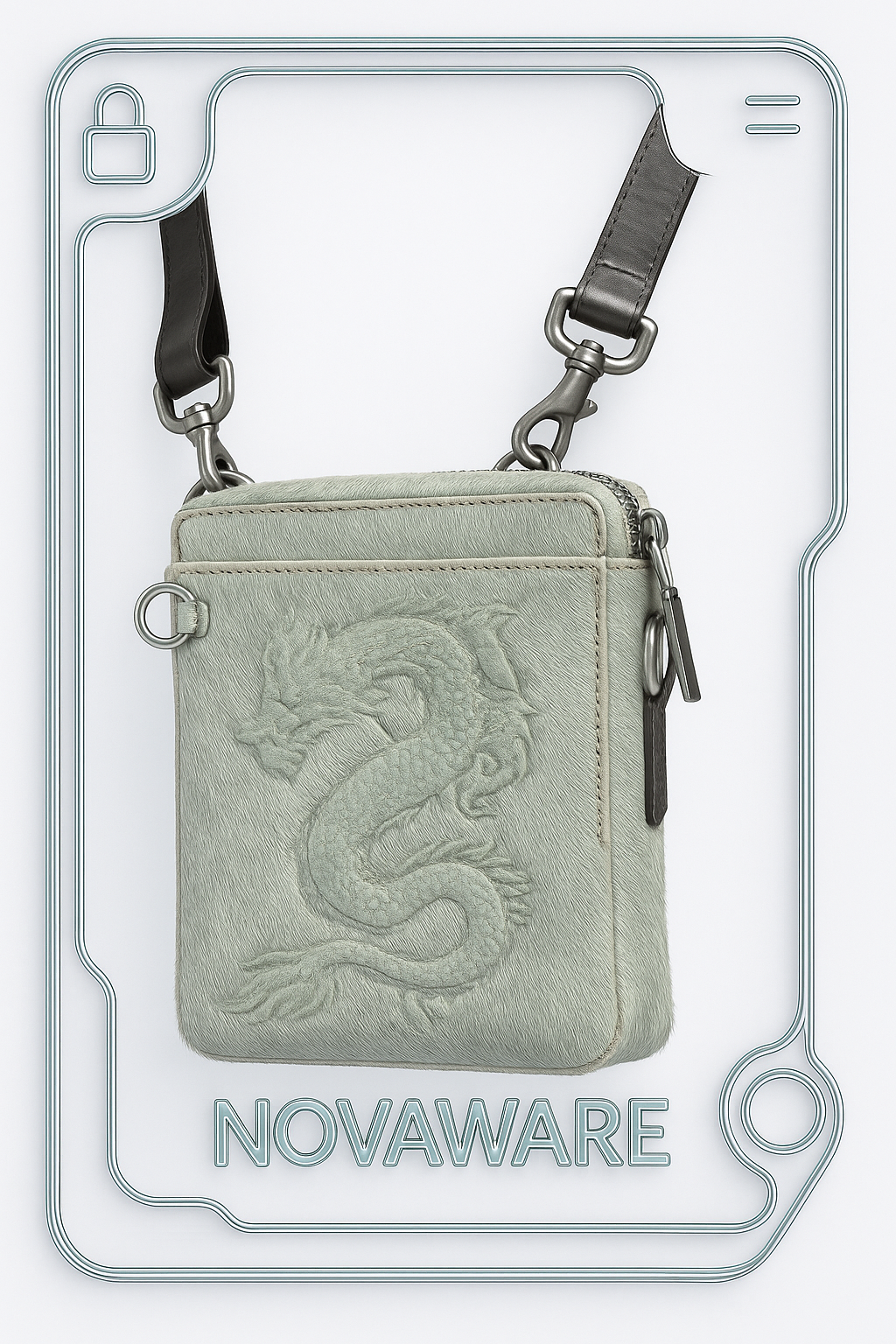 Jean Paul Gaultier Embossed Dragon Pony Hair Shoulder Bag
