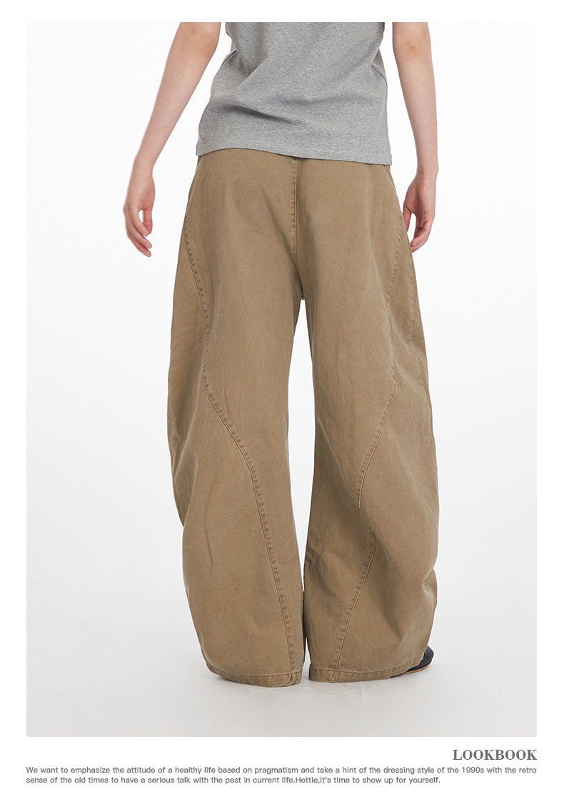 Retro Niche High Waist Loose Jeans Unisex Straight Blade Casual Pants