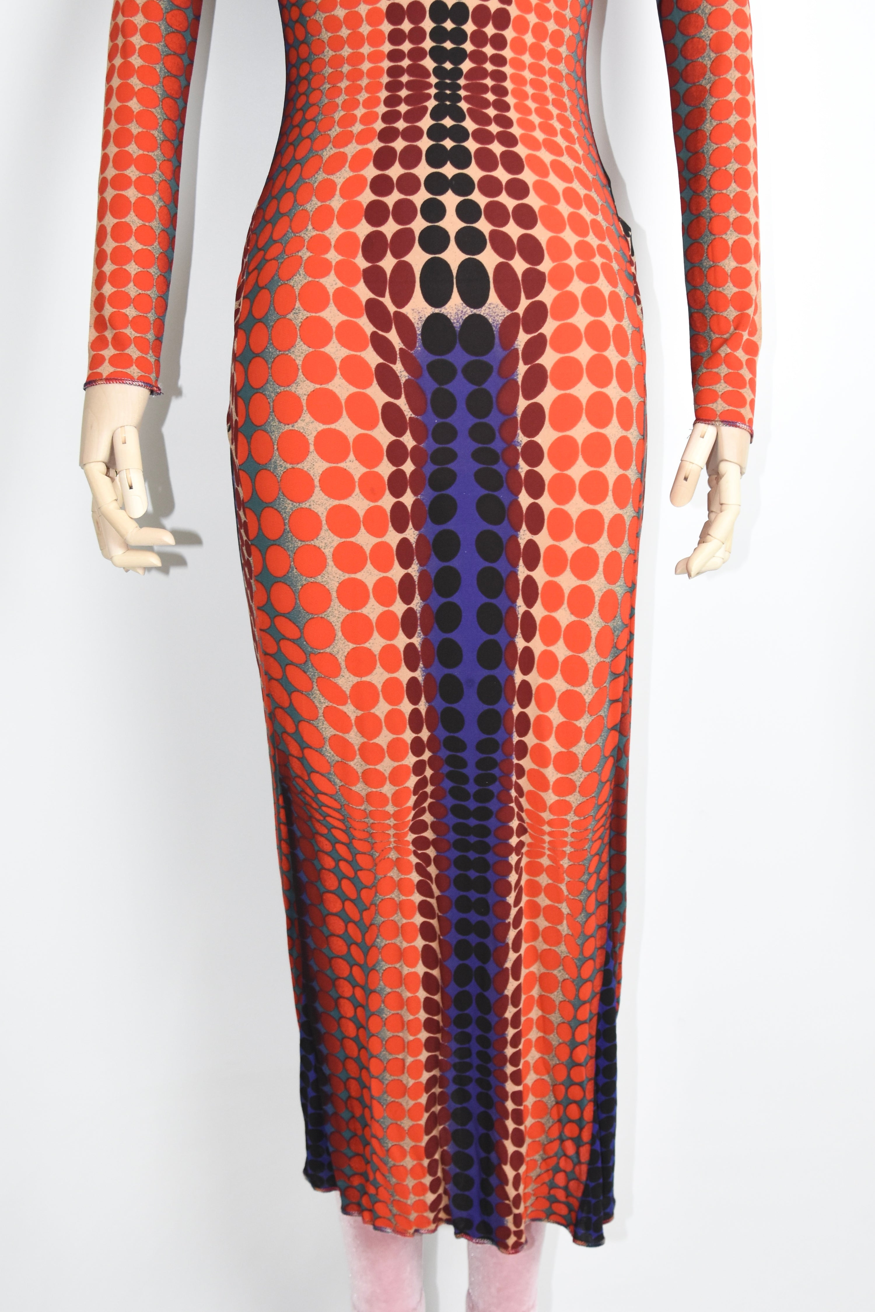Jean Paul Gaultier S/S 1996 “Cyberdots” Optical Mesh Gown