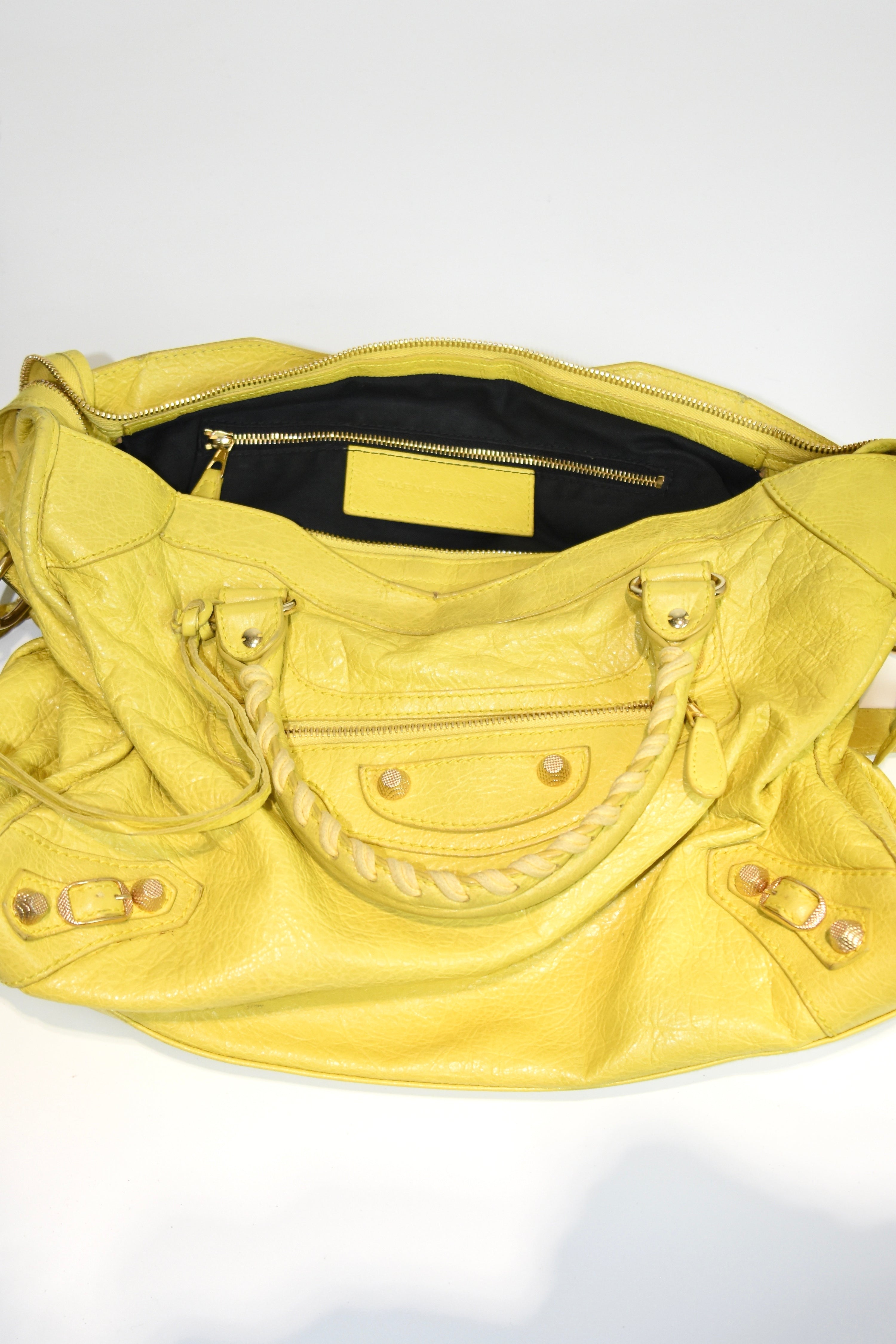 Balenciaga Bright Yellow Medium City Bag