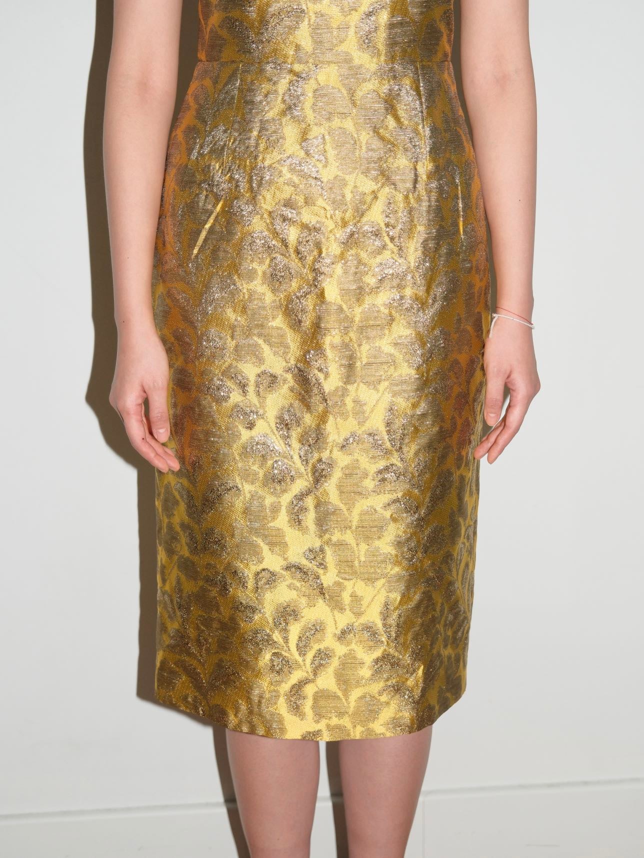 Prada Gold Brocade Sculptural Dress