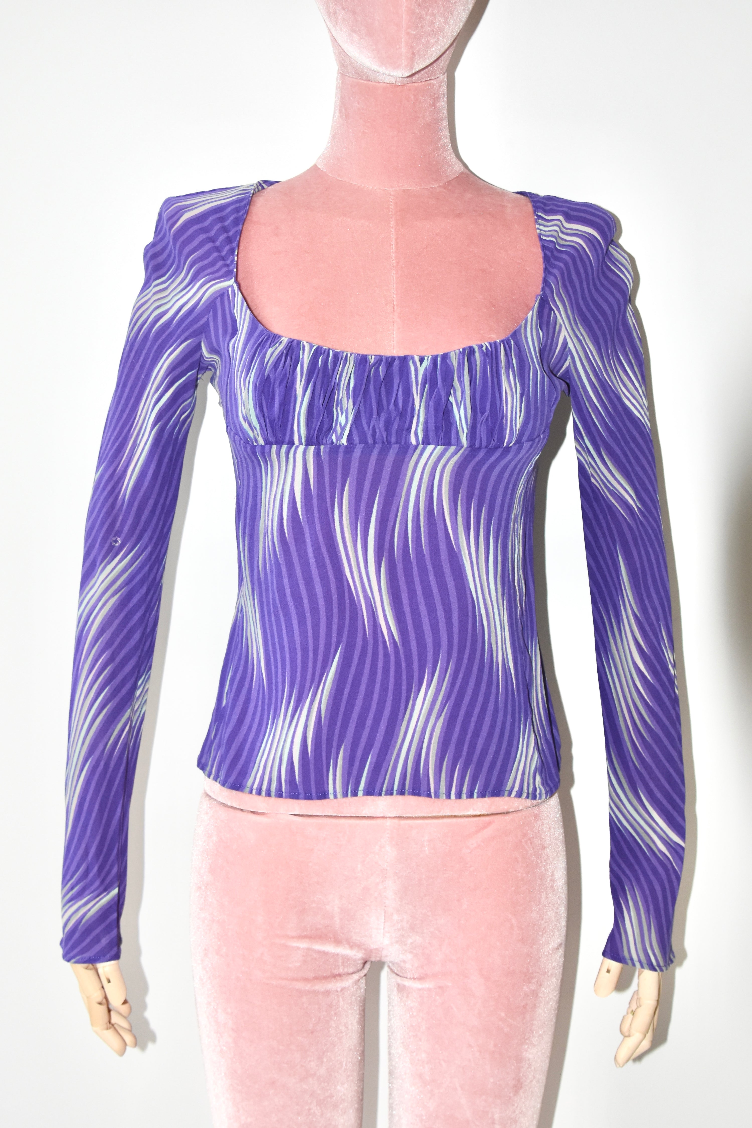 Gianni Versace Couture Archive Chiffon Wave Top