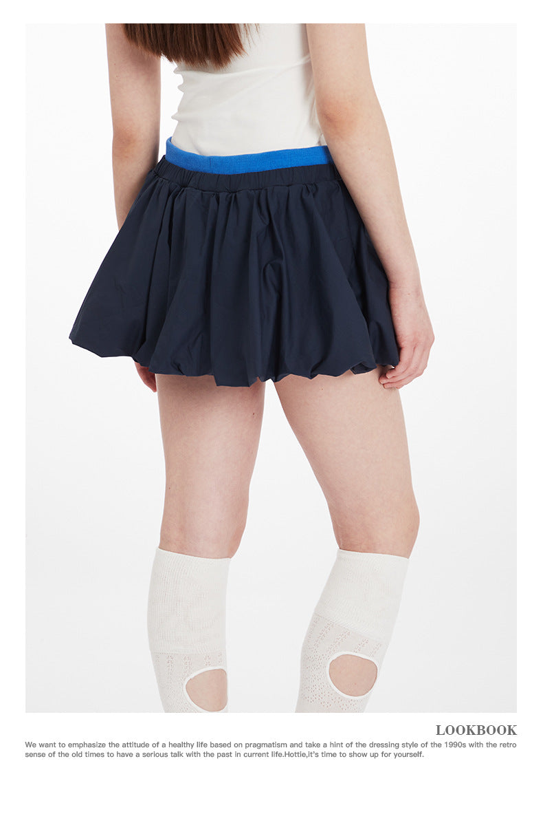 Casual Half Skirt Anti-Exposure Versatile a Short Skirt Women Summer Hot Girl Pleated Skirt