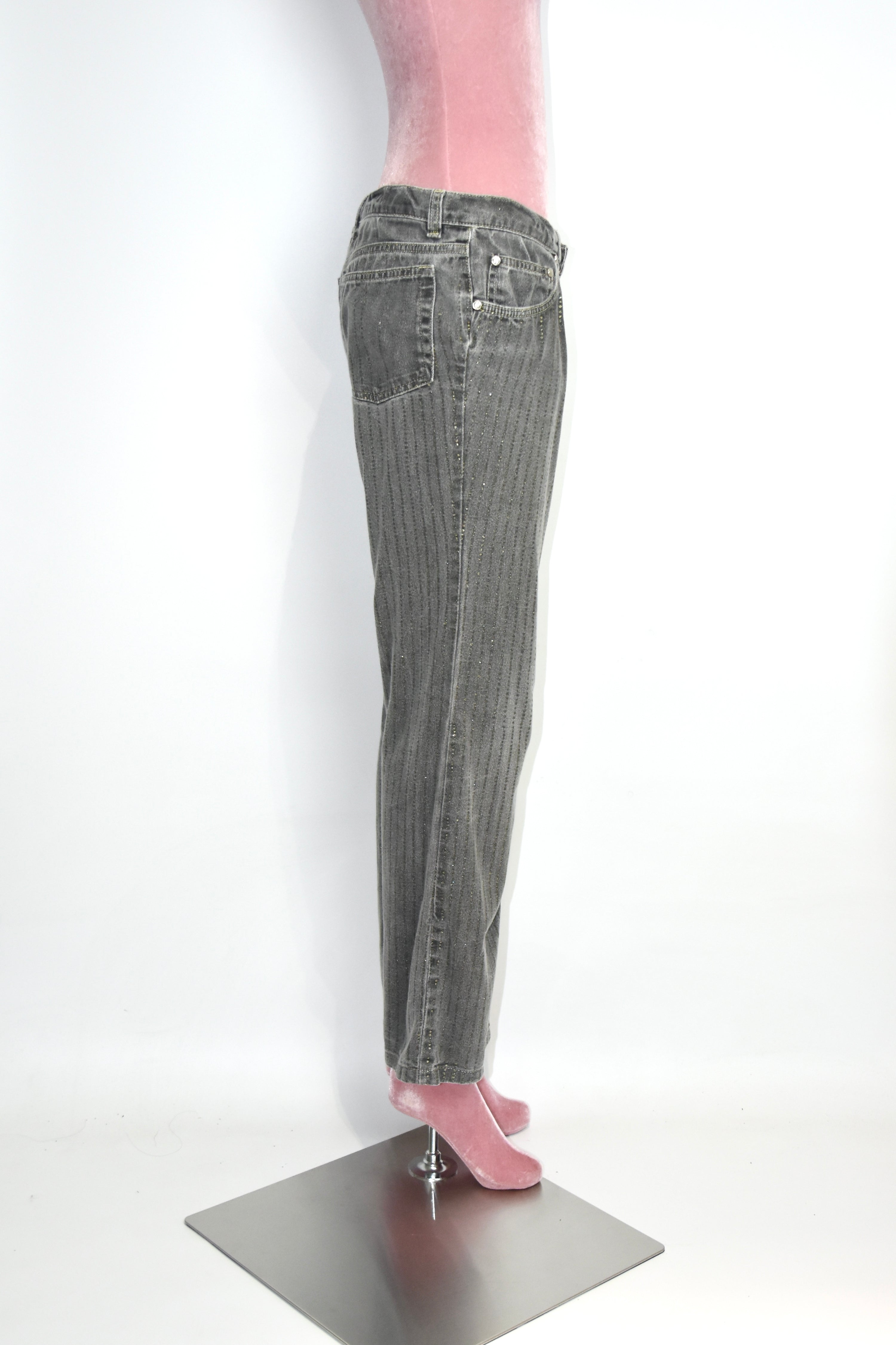 Roberto Cavalli Vintage Glitter-Flecked Grey Jeans