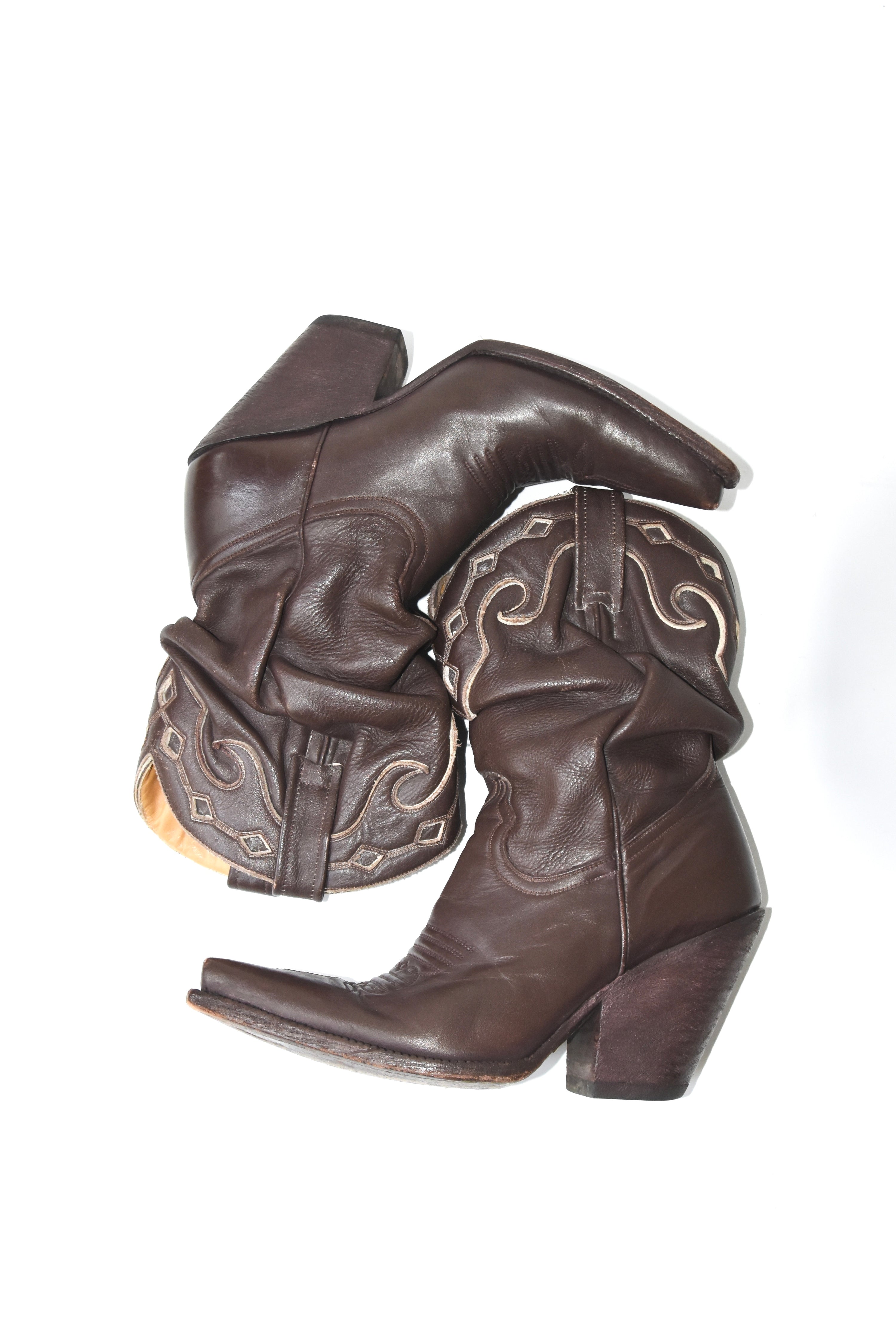 Jean Paul Gaultier Brown Western Leather Boots