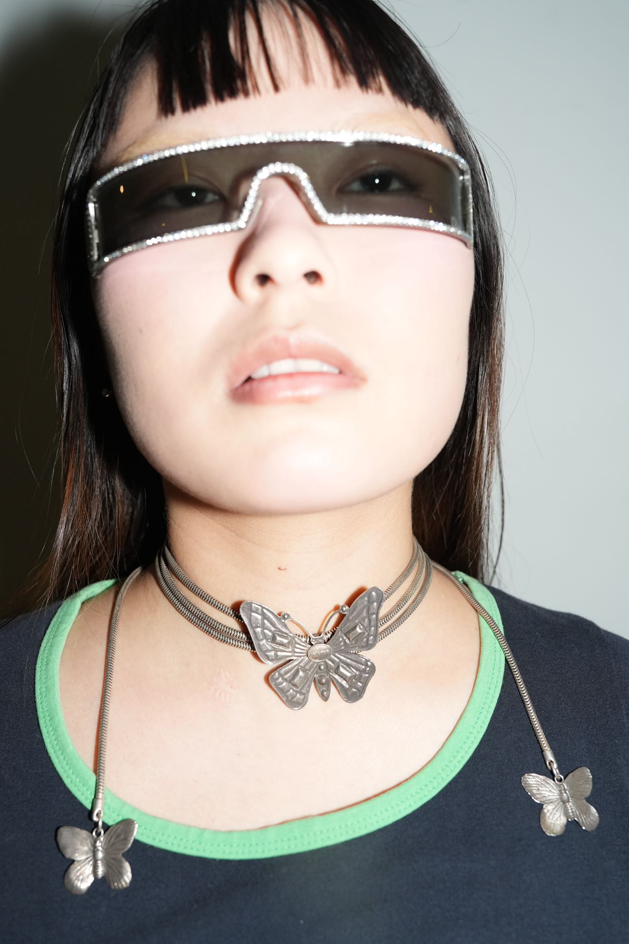 Christian Dior by John Galliano SWAROVSKI 限量版银色 Y2K 朋克太阳镜