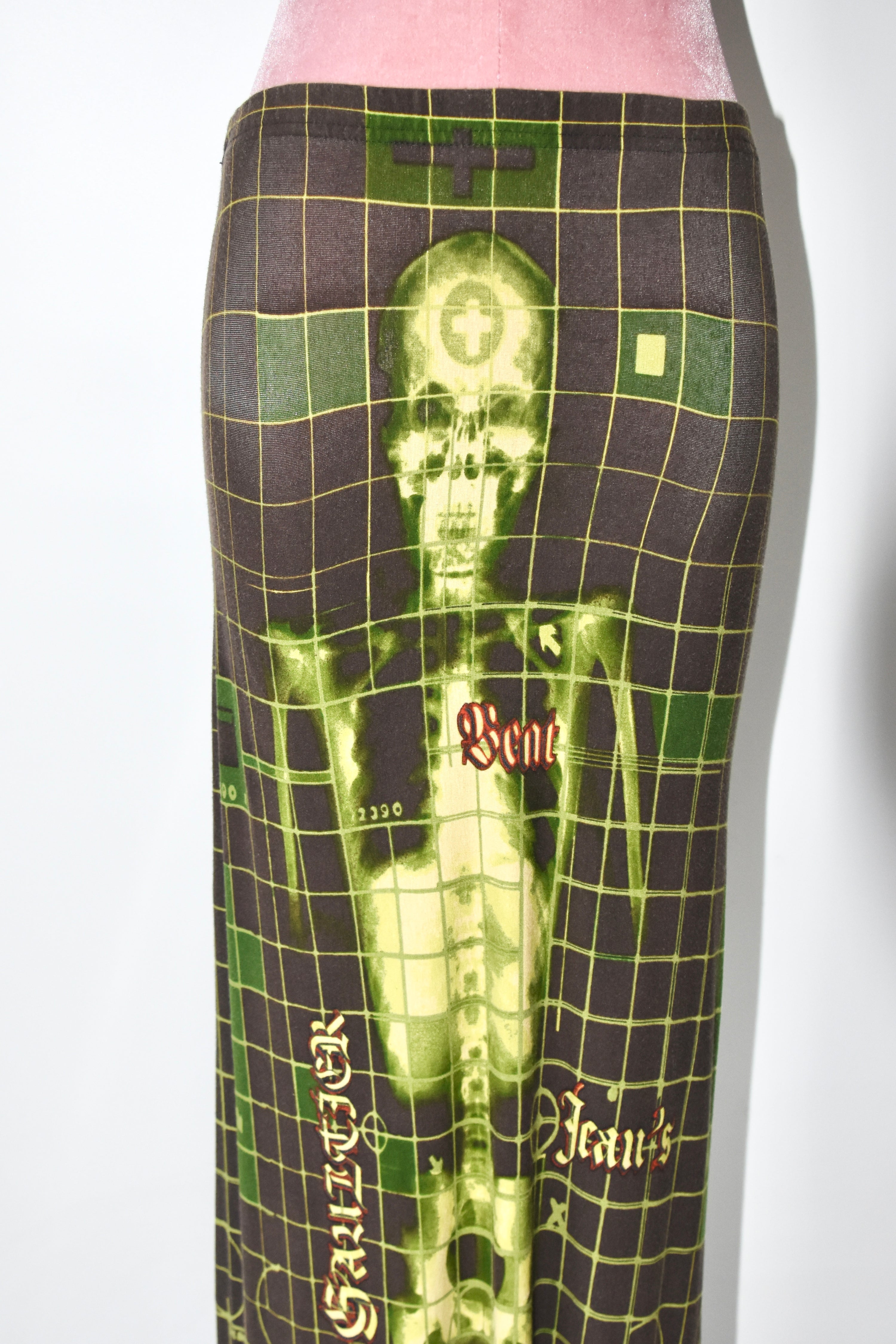 Jean Paul Gaultier S/S 1996 “Cyberbaba” X-ray Skeleton Mesh Skirt