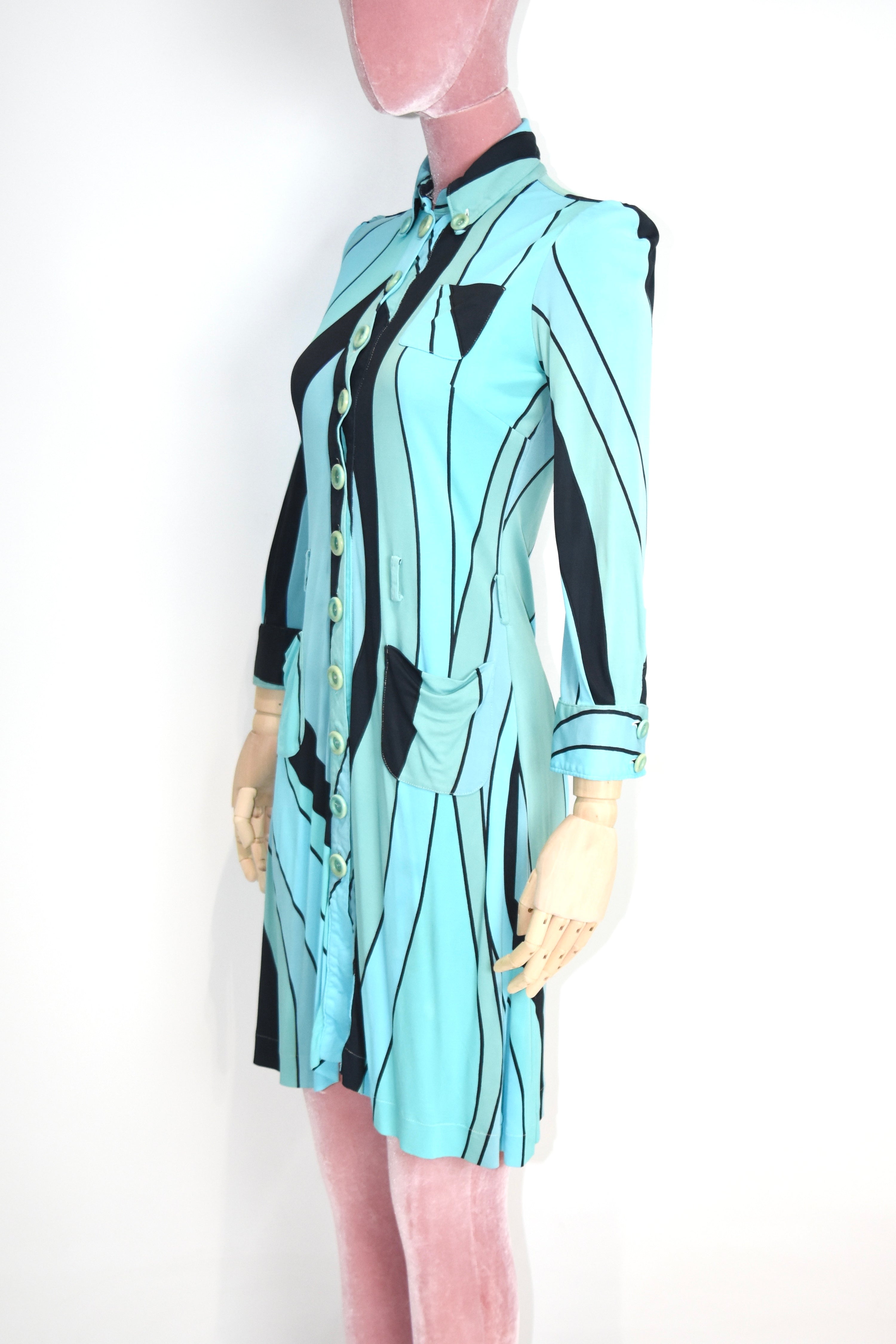 Moschino Cheap and Chic Optical Stripe Dress