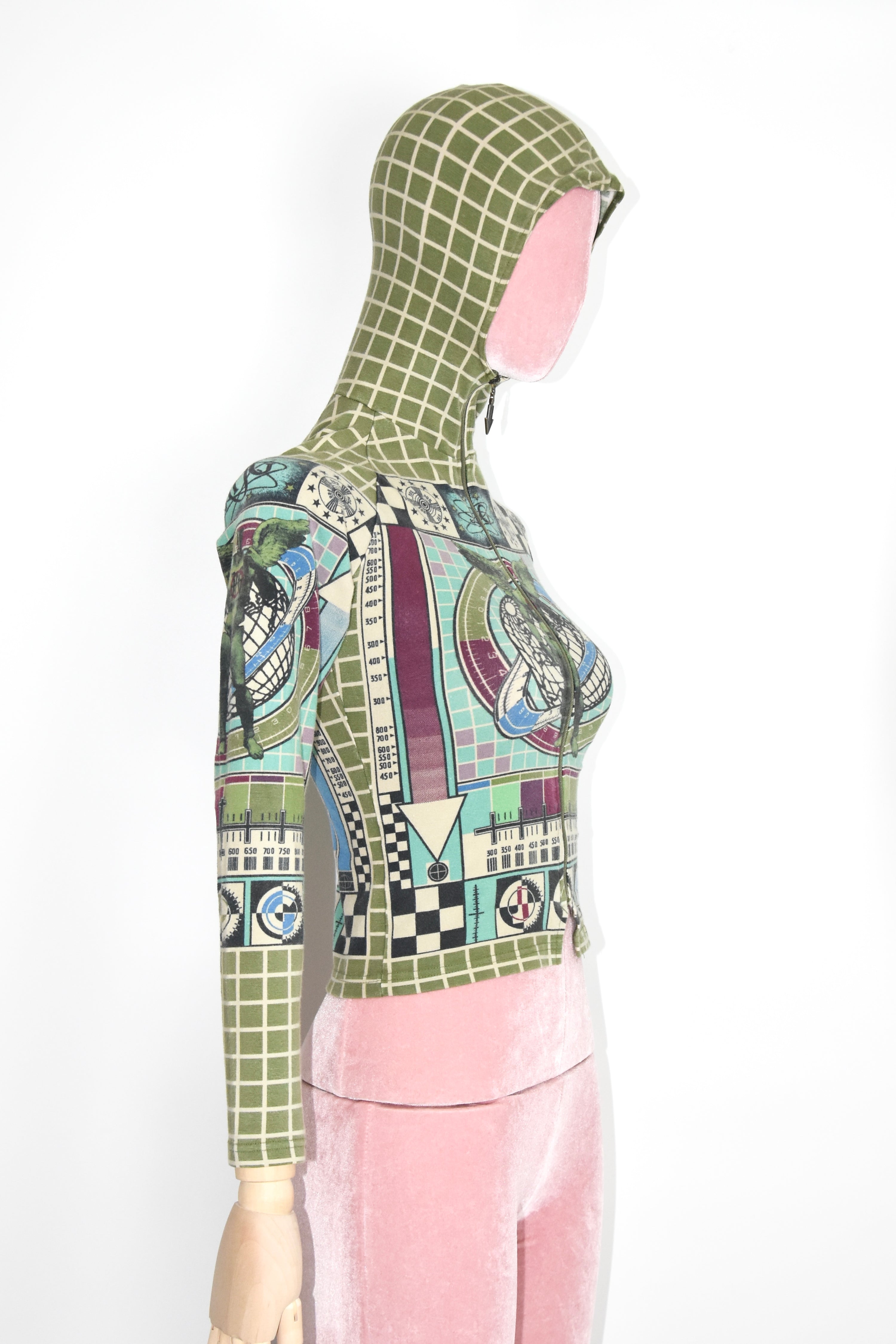 Jean Paul Gaultier Vintage TV Print Hooded Sweatshirt