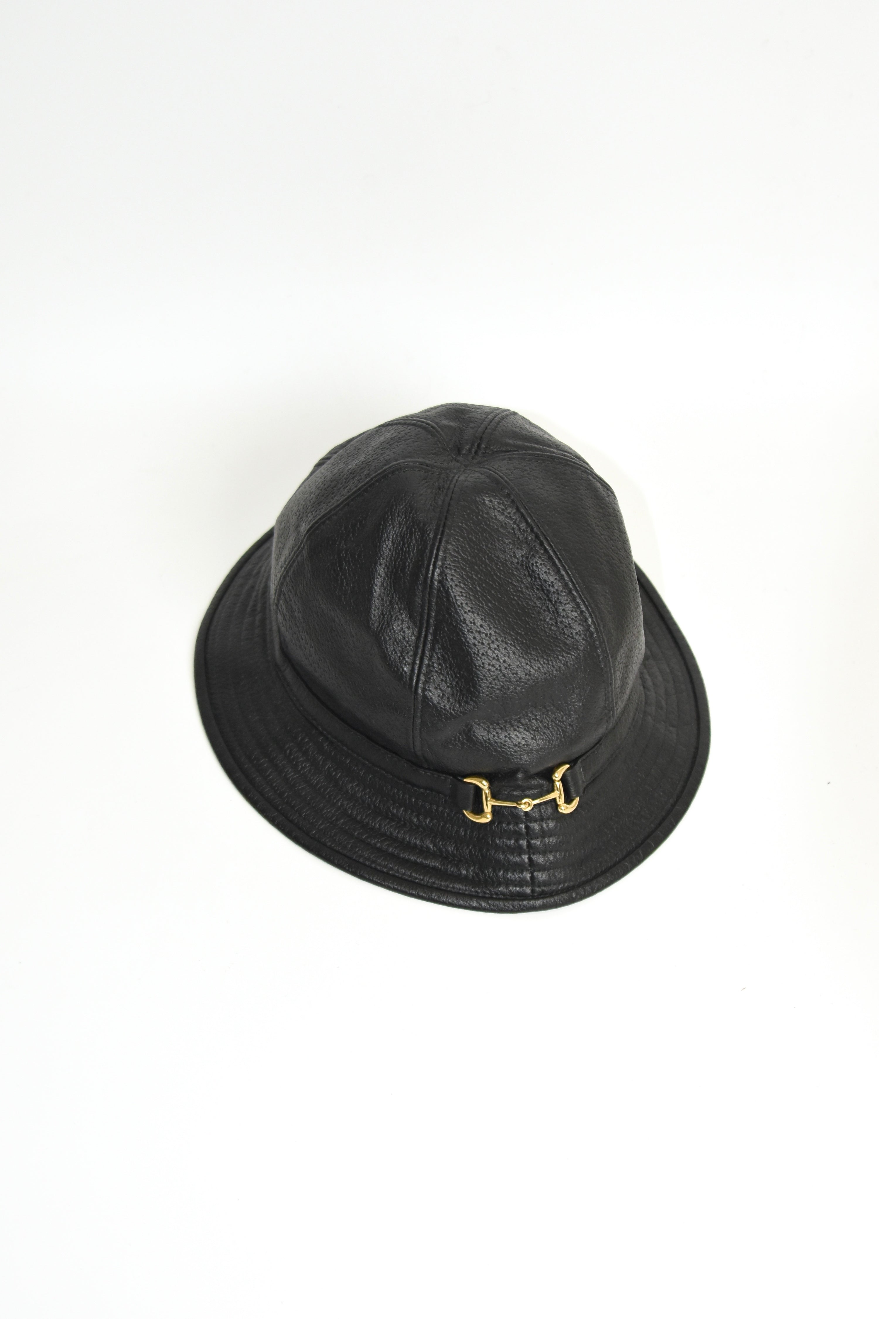 Gucci Horsebit Black Leather Hat