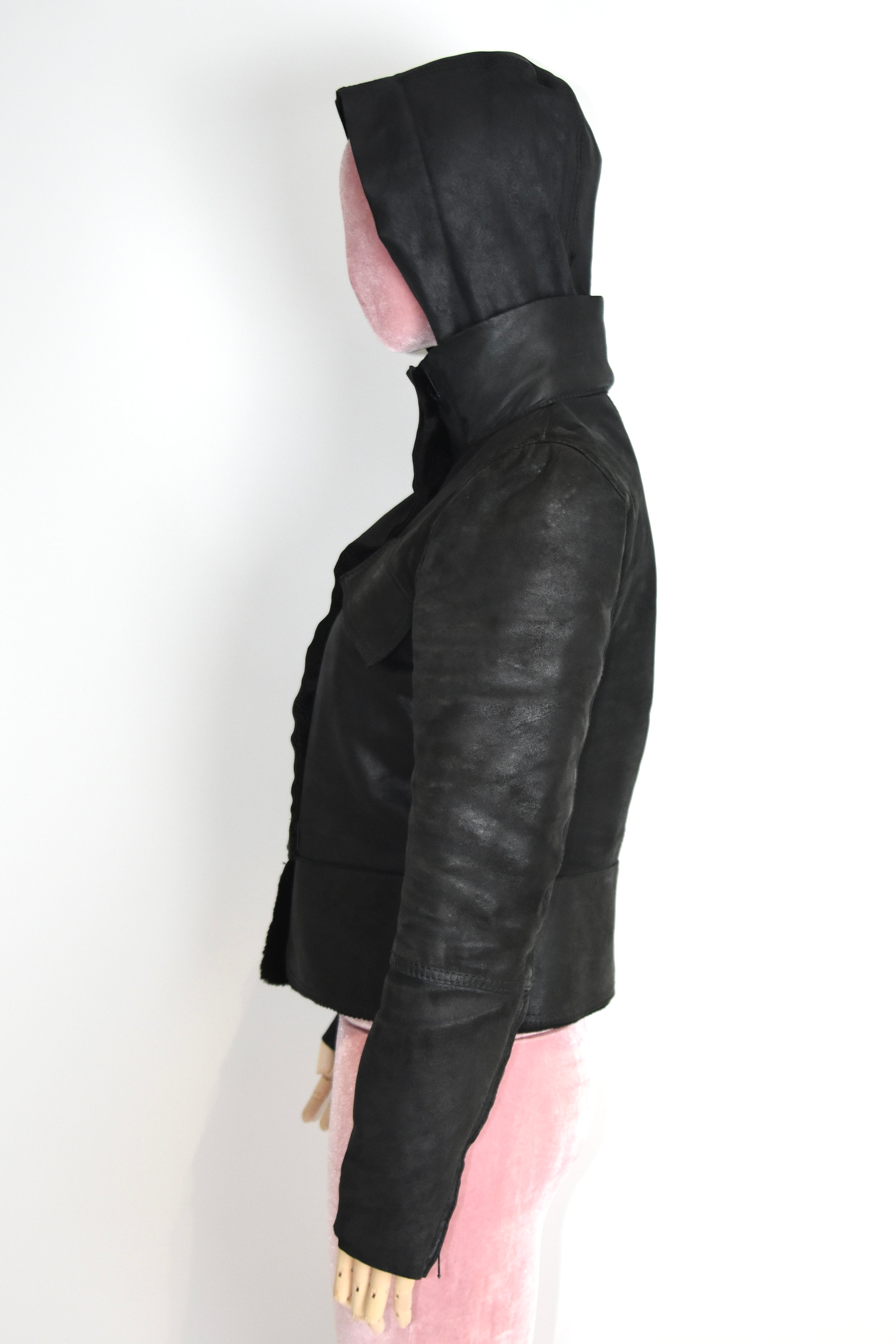 Gucci by Tom Ford Hooded Shearling Leather Jacket