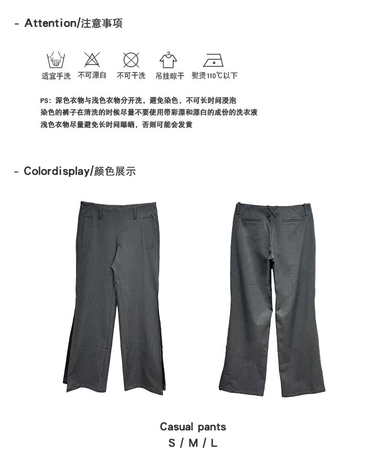 Pleated Suit Pants for Women Spring and Summer Low Waist Slightly Flared Casual Pants