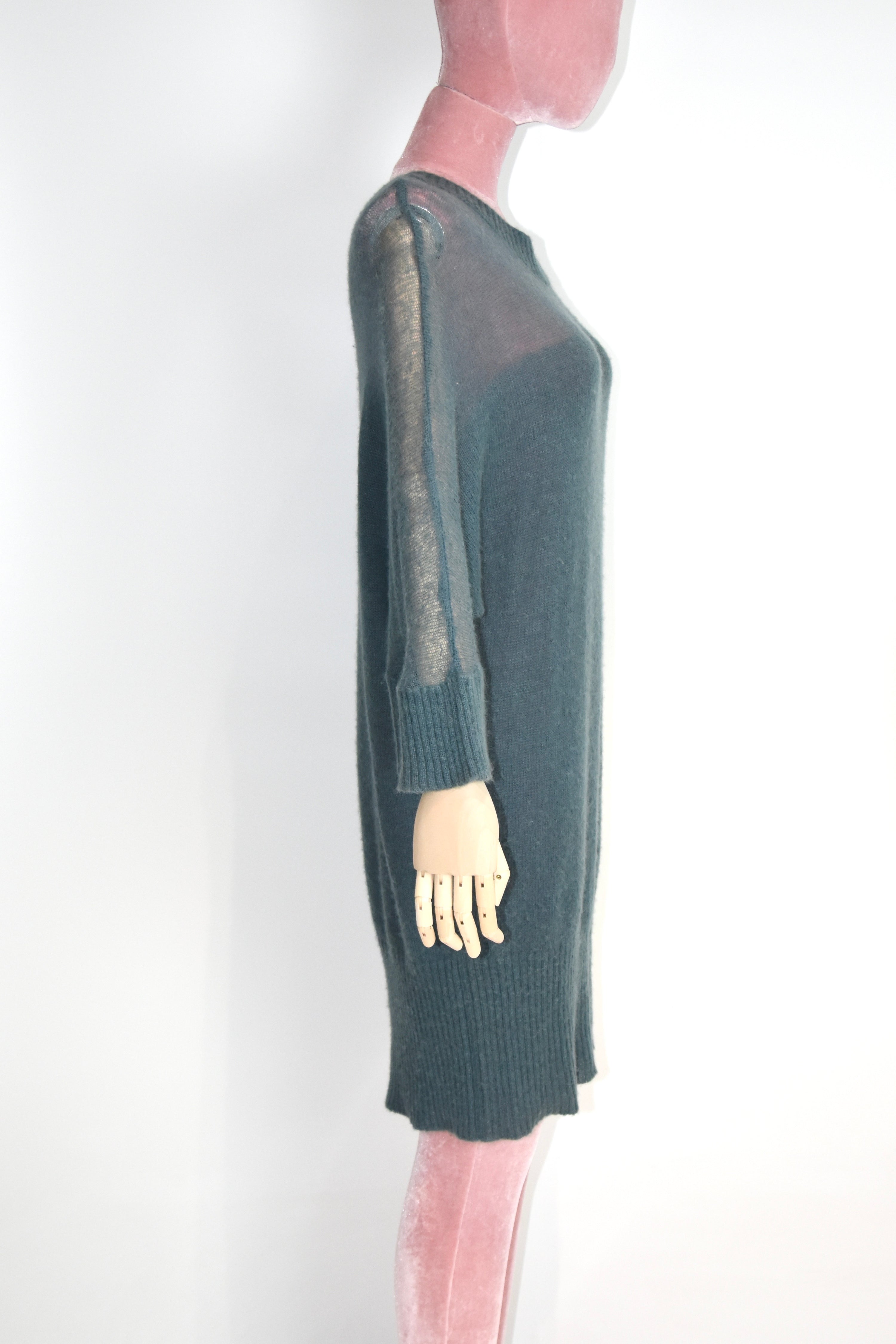 MM6 Draped Mist-Blue Knit Dress