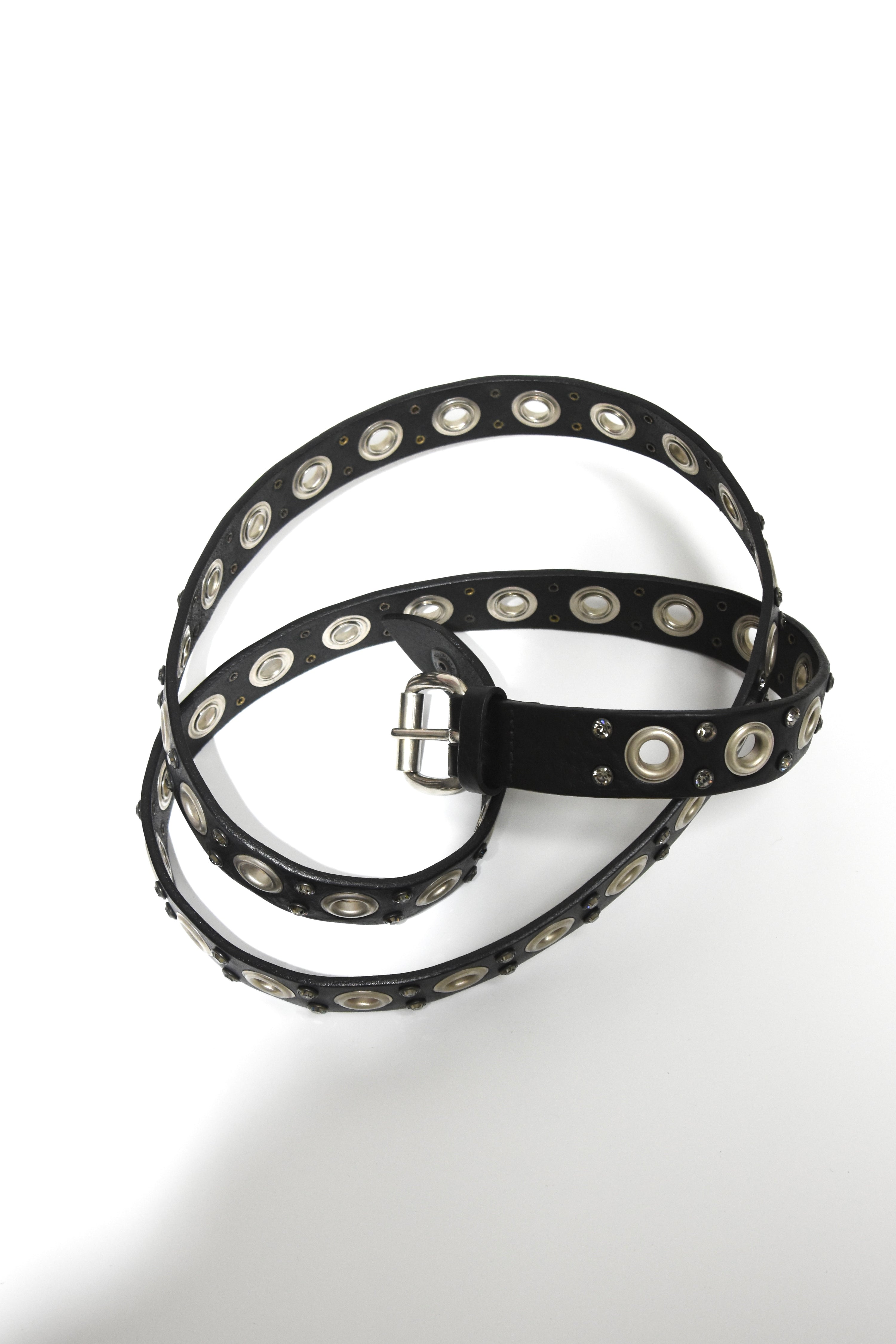 Vivienne Westwood Crystal Stud Double Wrap Leather Belt – Rare Vintage Punk Archive Piece