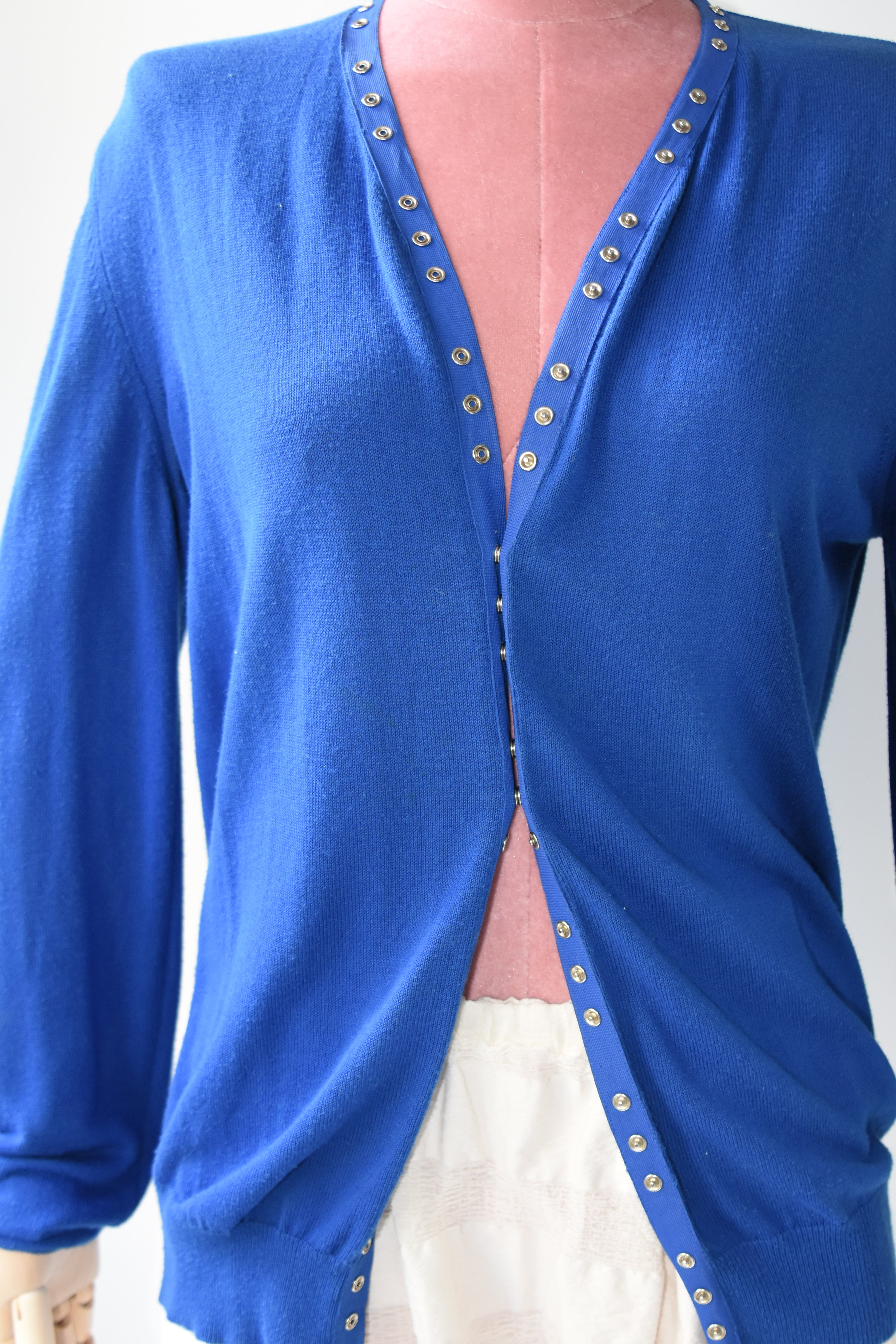 Maison Margiela Multi-Snap Blue Knit Cardigan