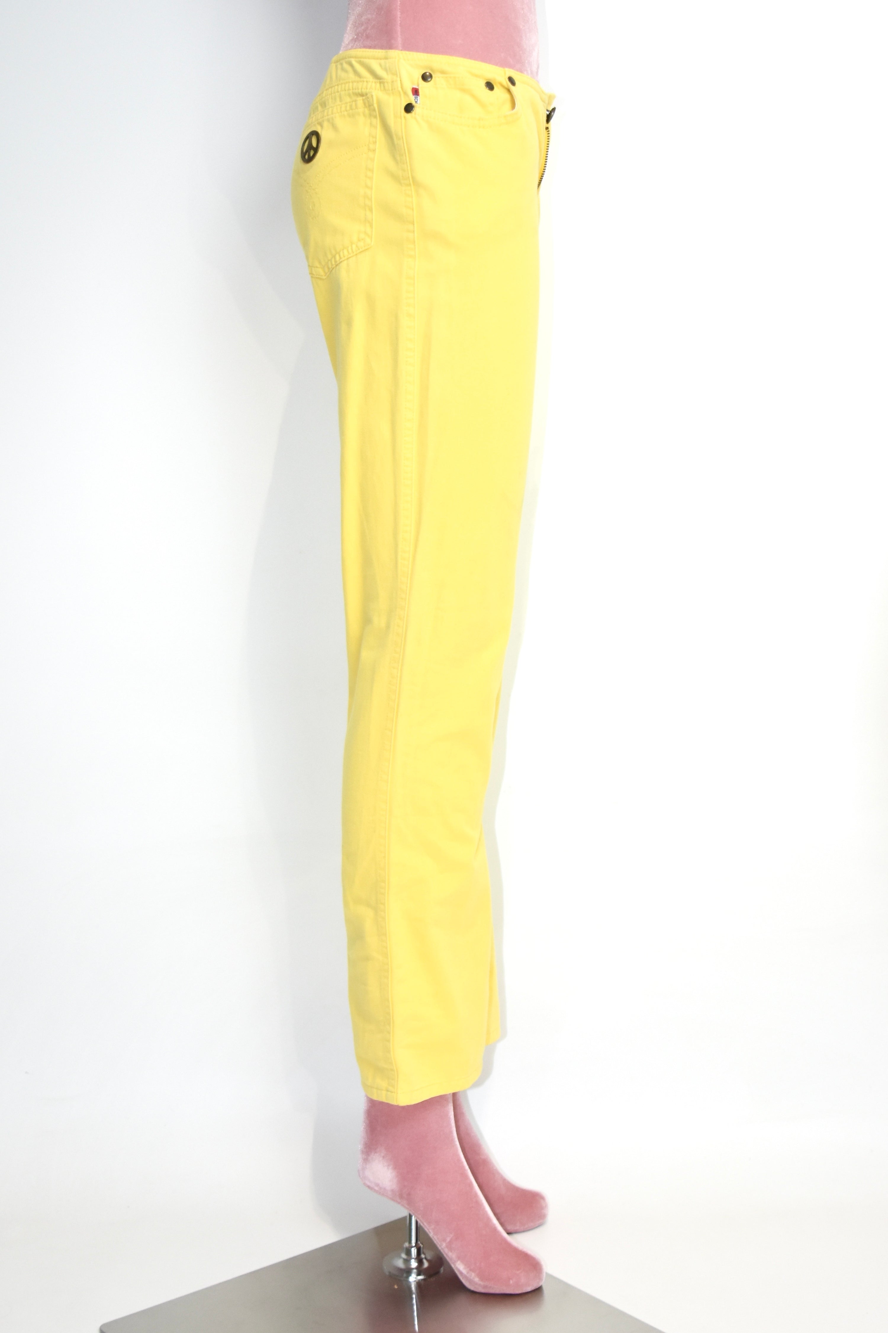 Moschino Jeans Yellow Peace Denim Pants
