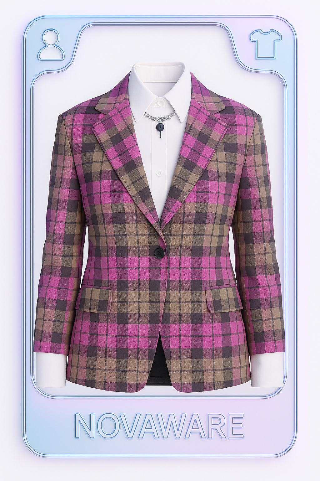Vivienne Westwood Women's Pink and Green Check Blazer Jacket