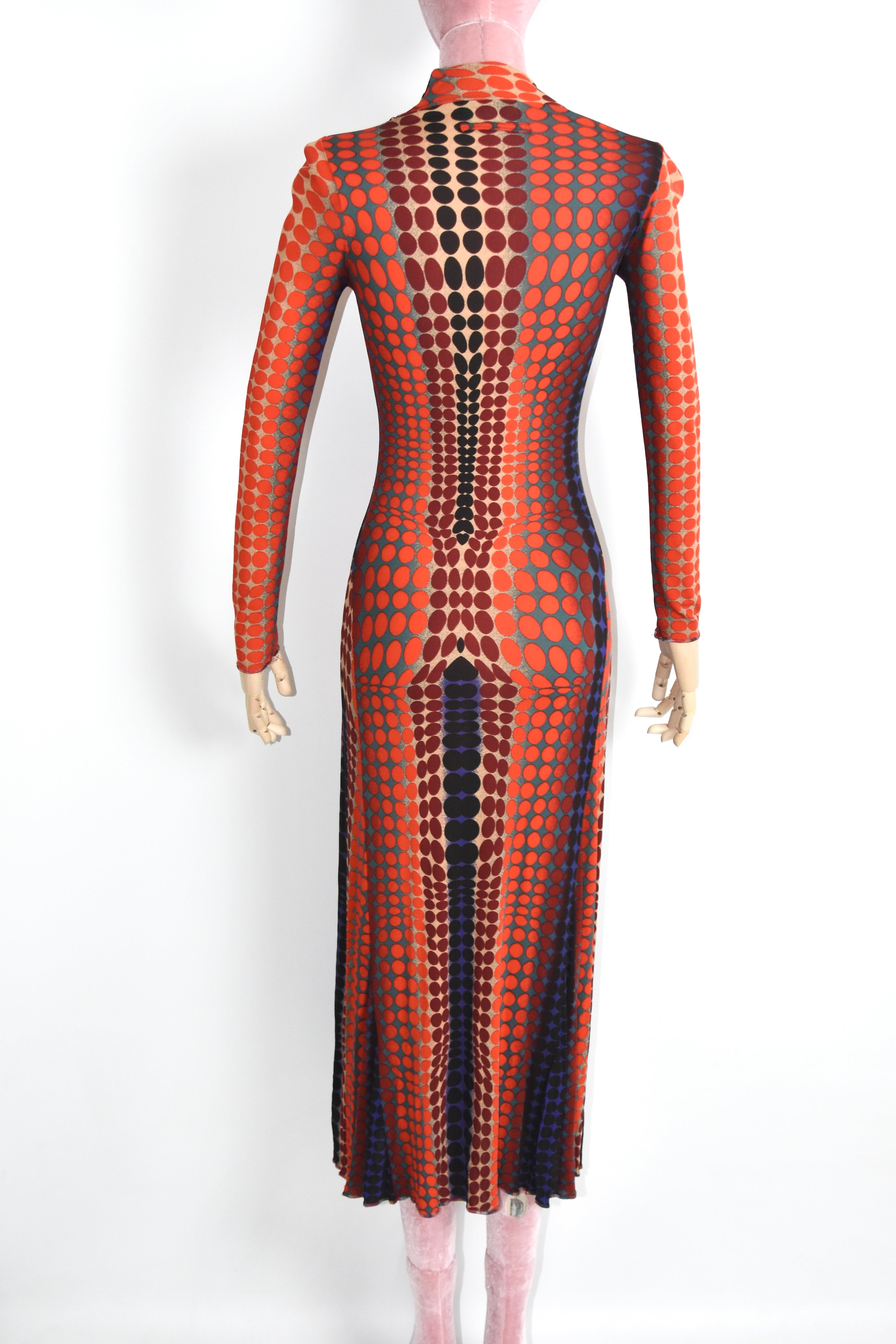 Jean Paul Gaultier S/S 1996 “Cyberdots” Optical Mesh Gown