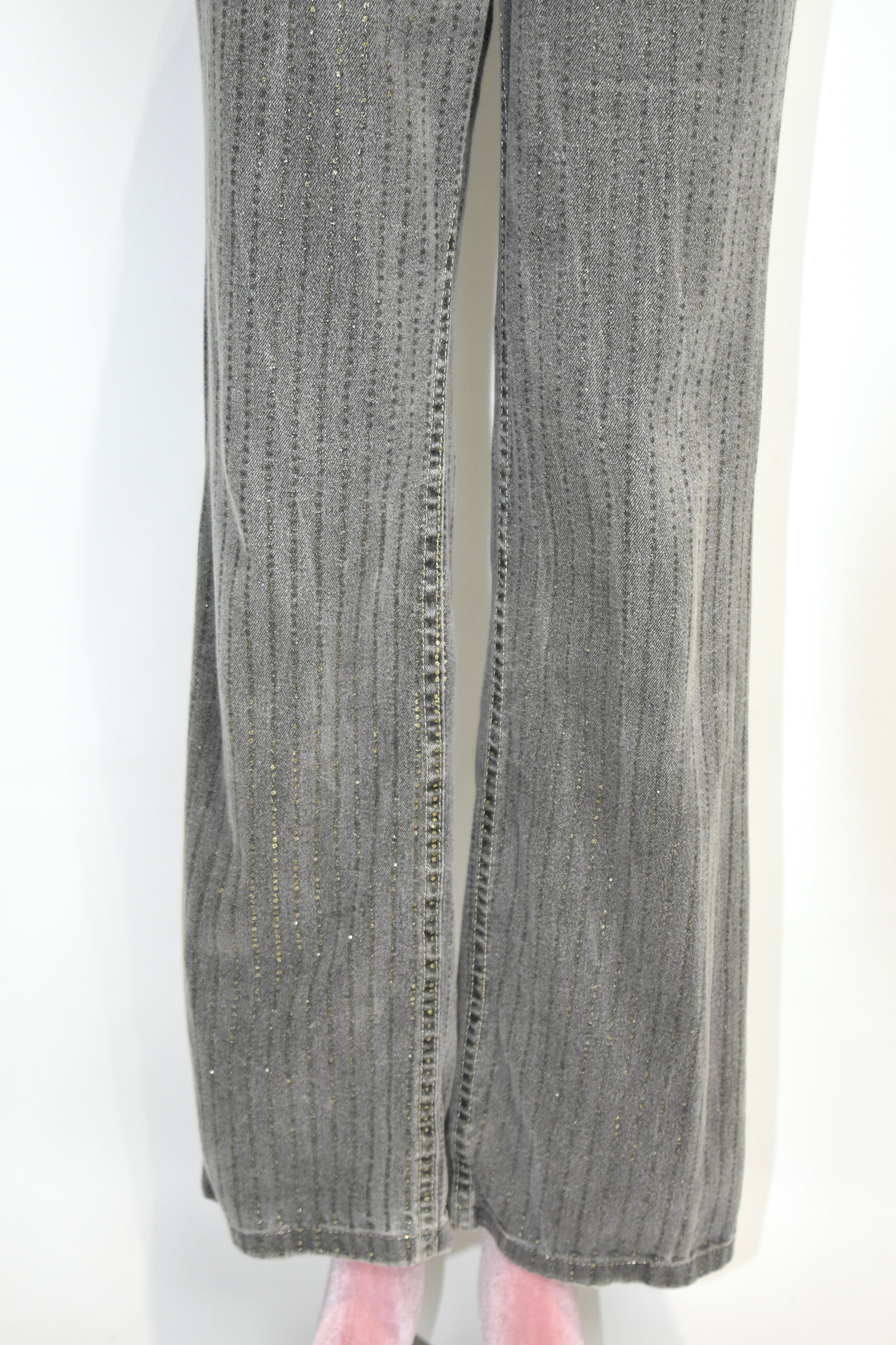 Roberto Cavalli Vintage Glitter-Flecked Grey Jeans