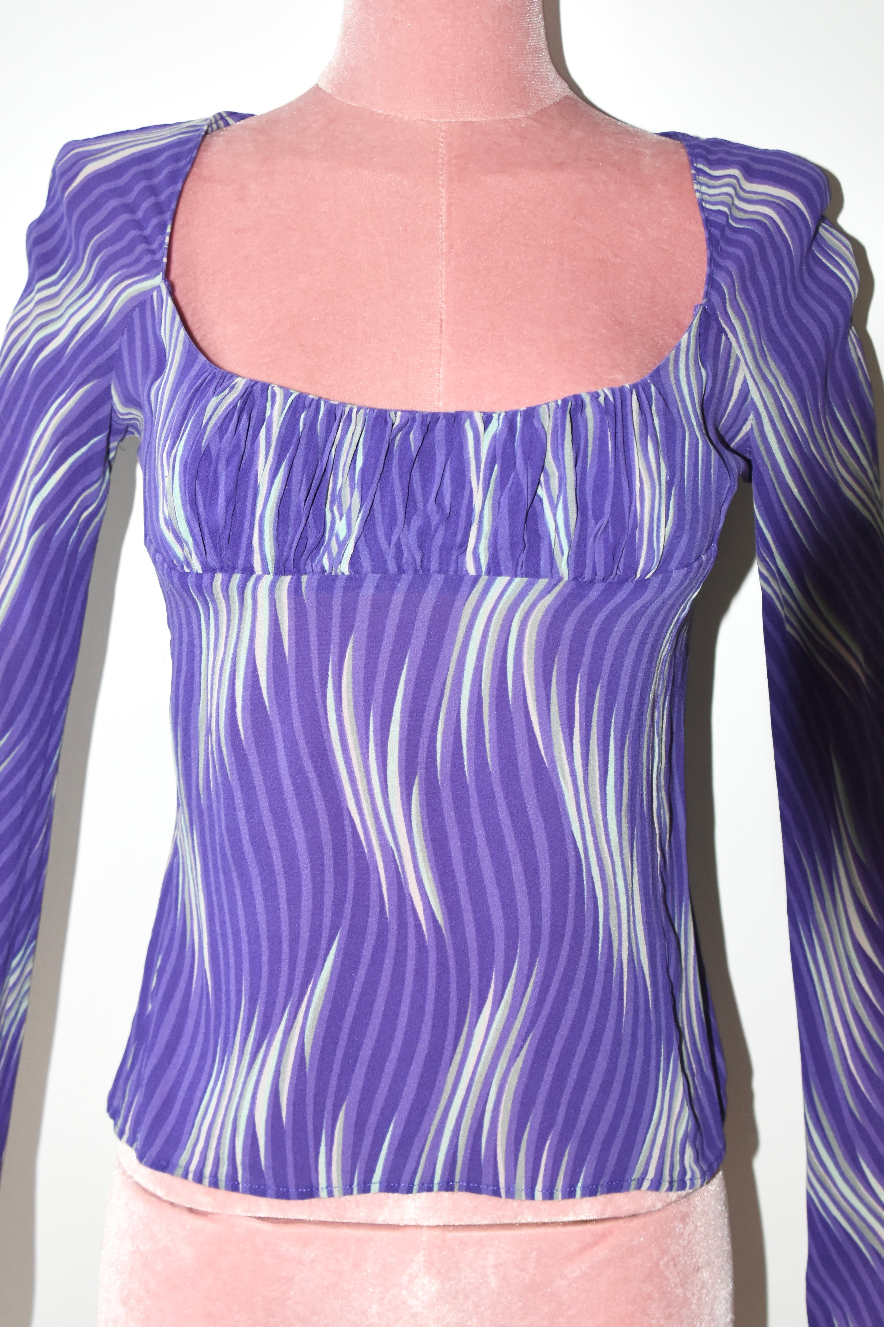 Gianni Versace Couture Archive Chiffon Wave Top