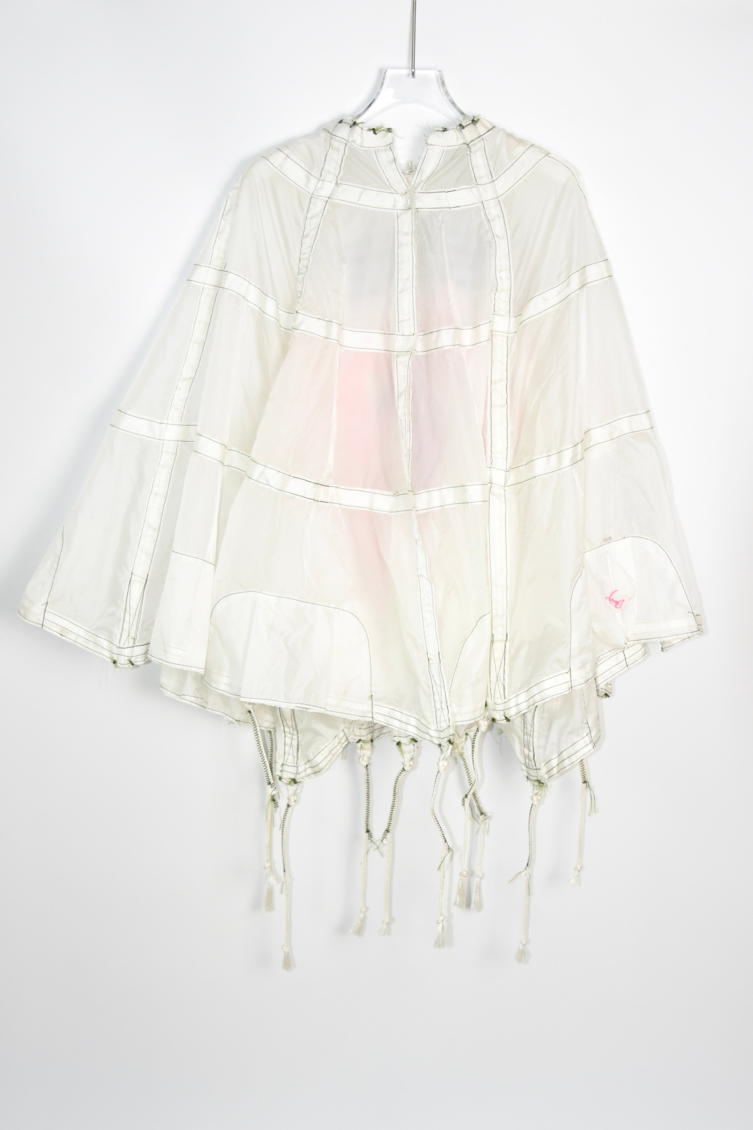 Upcycled Parachute Cape – Experimental Avant-Garde Utility Poncho