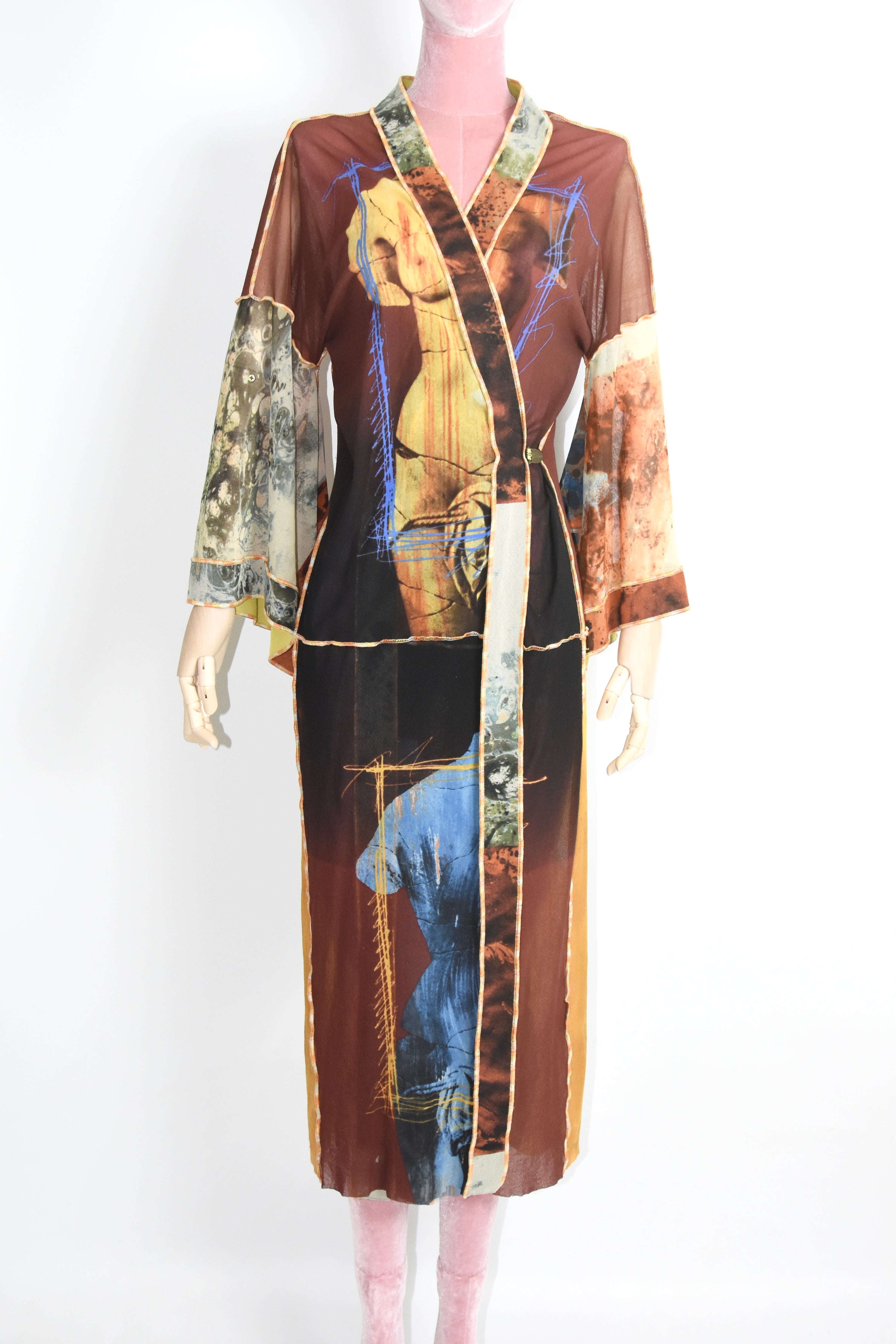 Jean Paul Gaultier F/W 1996 “Venus Sculpture” Sheer Mesh Kimono Robe