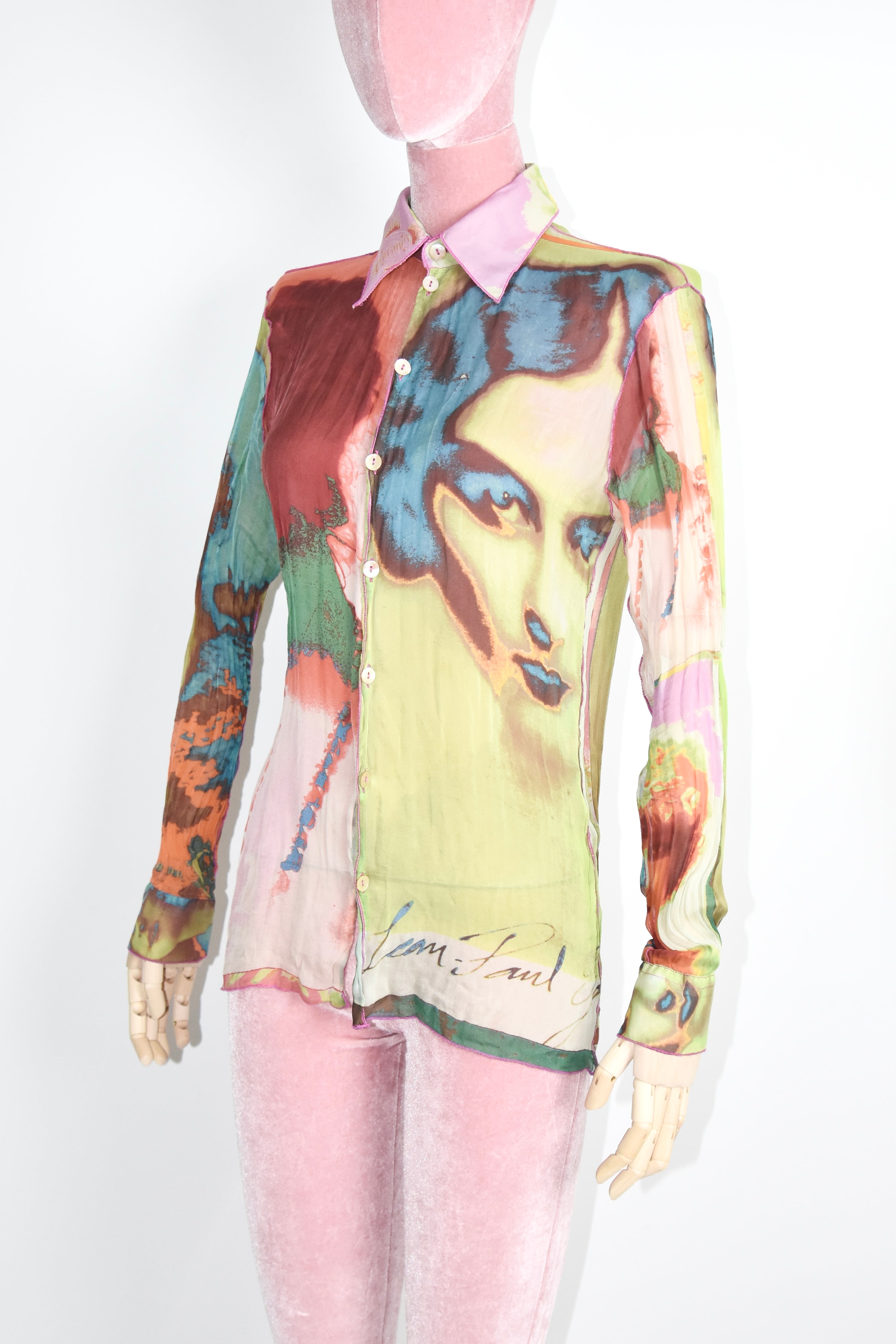 Jean Paul Gaultier Illusion Portrait Mesh Shirt