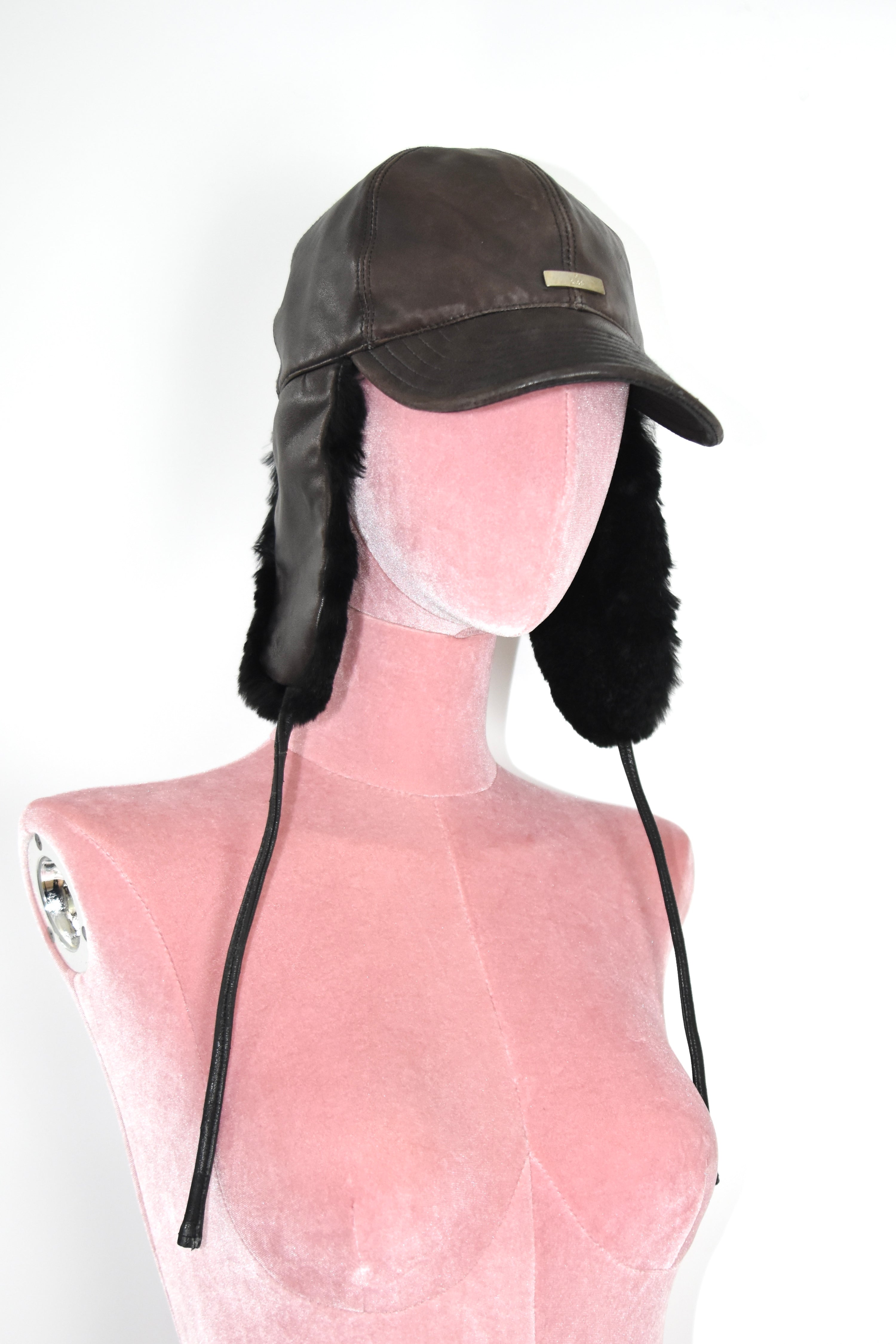 Gucci by Tom Ford Leather Ushanka Hat